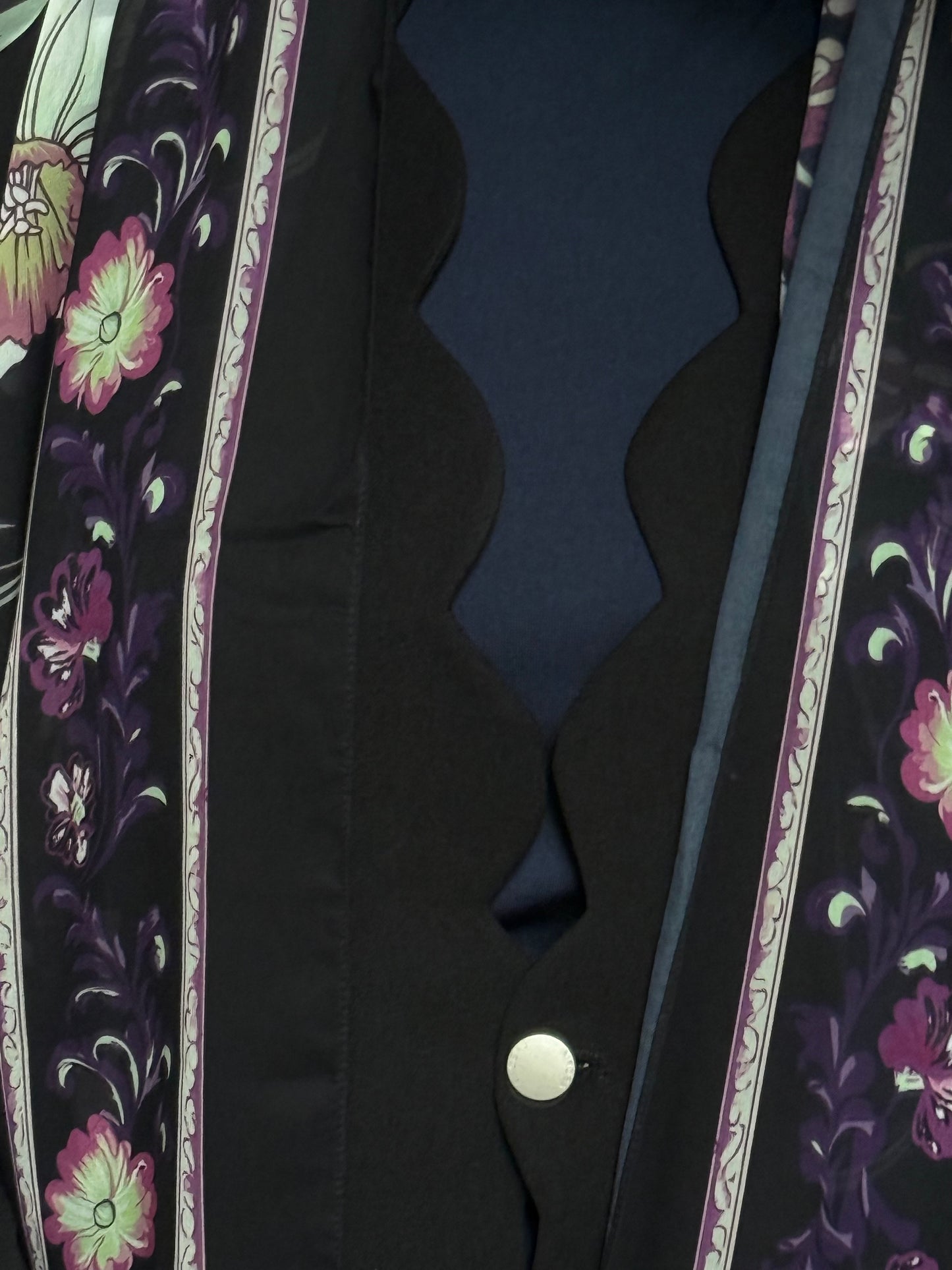 LS183 Black Blazer A Cut modest Abaya