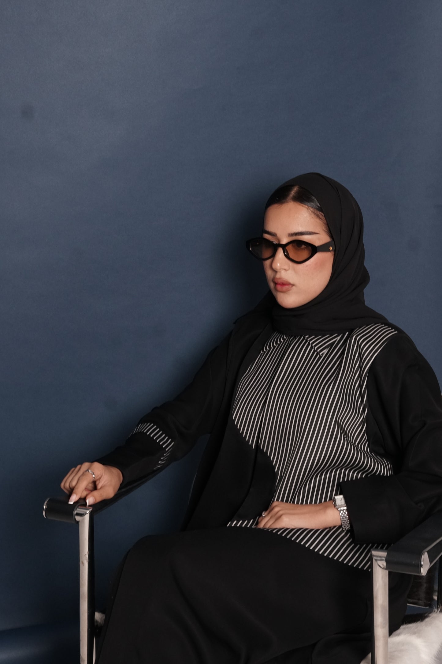 LS179 Black A Cut Blazer modest Abaya