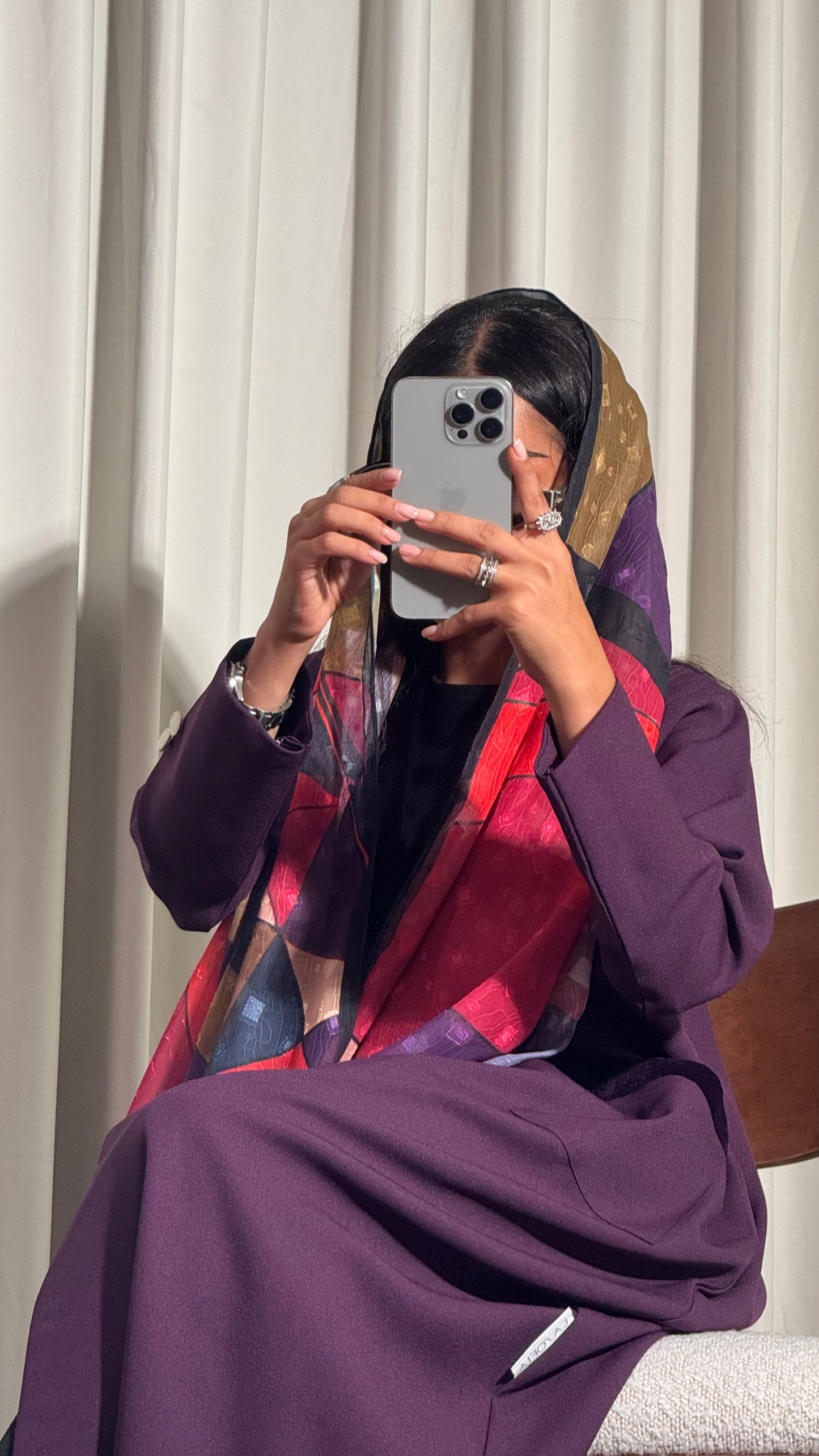 LS188 Purple Blazer A Cut Summer Abaya