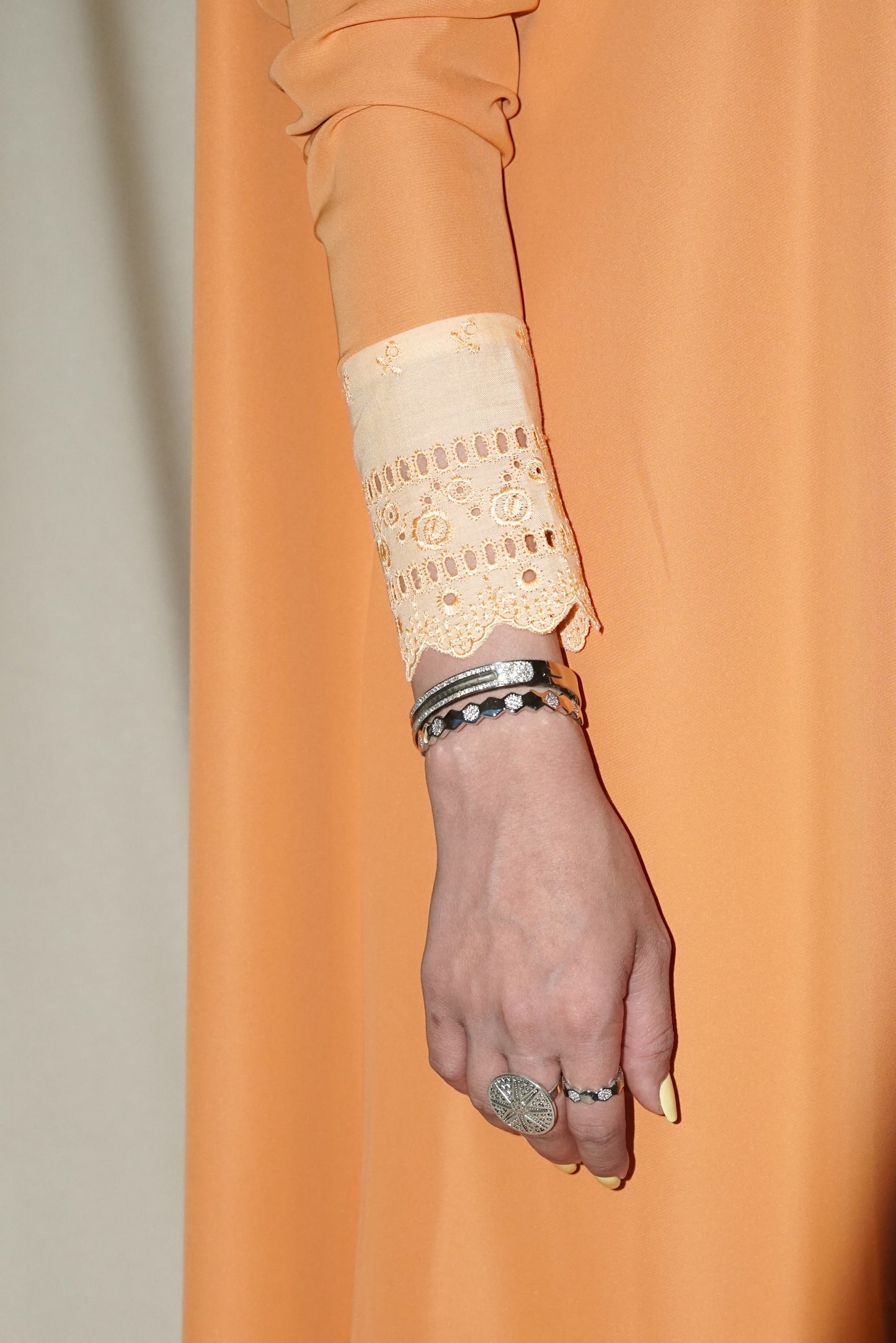 LS165 - Orange A Cut Summer Abaya