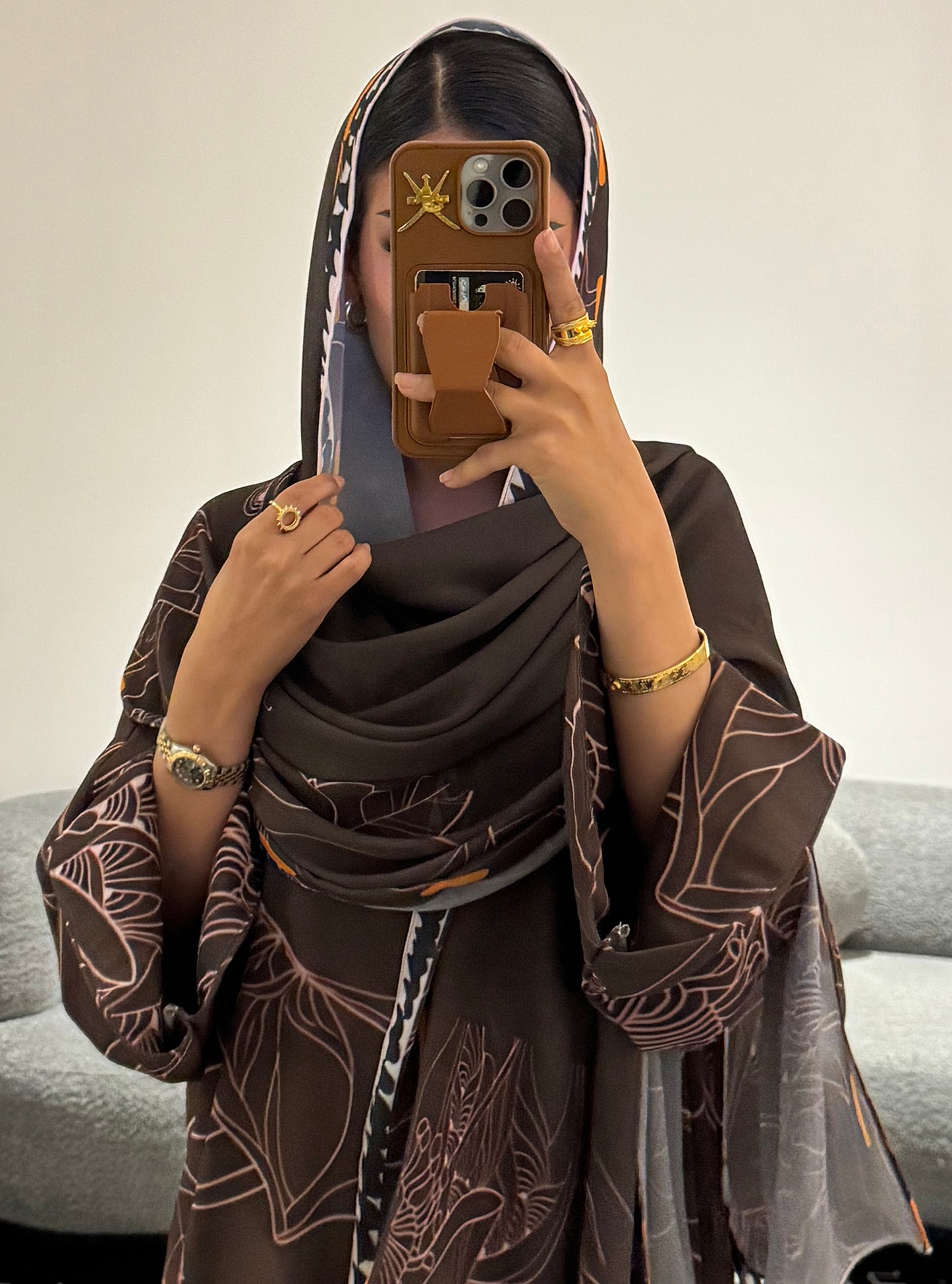 LS180 Brown A cut Modest abaya