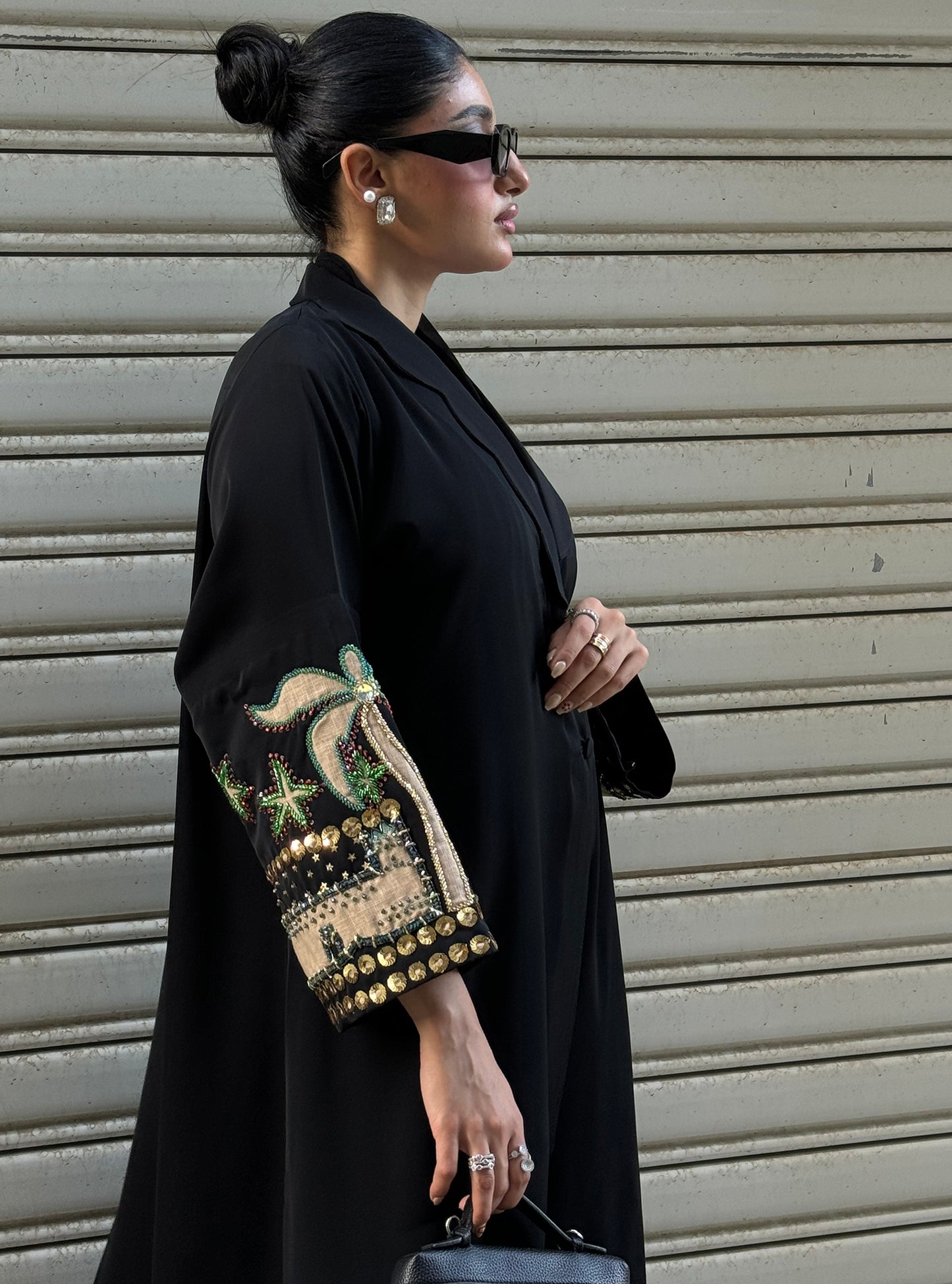 LS163 Black Acut Modest Abaya