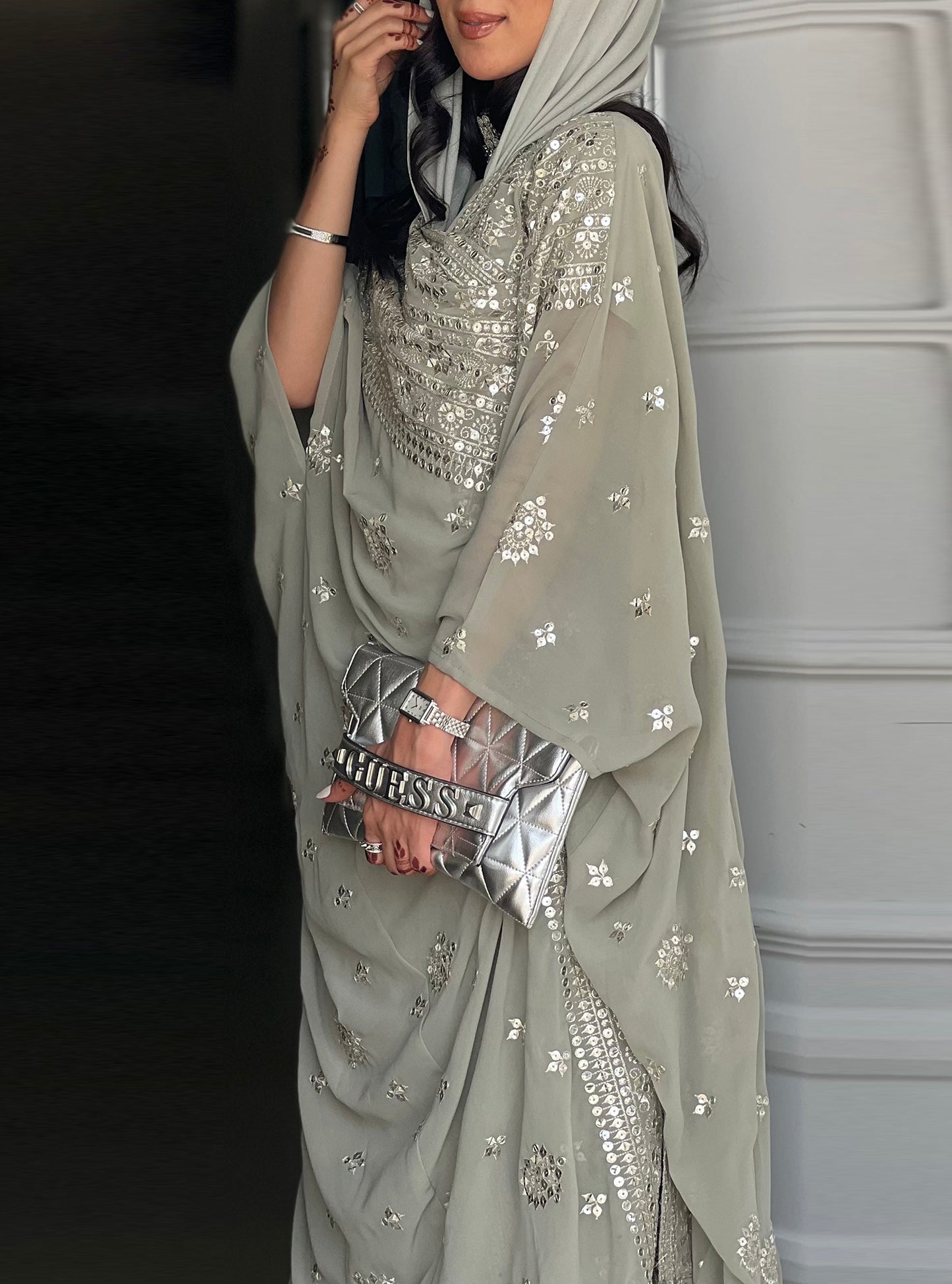 LS154 Mint Green Bishtht cut Evening wear