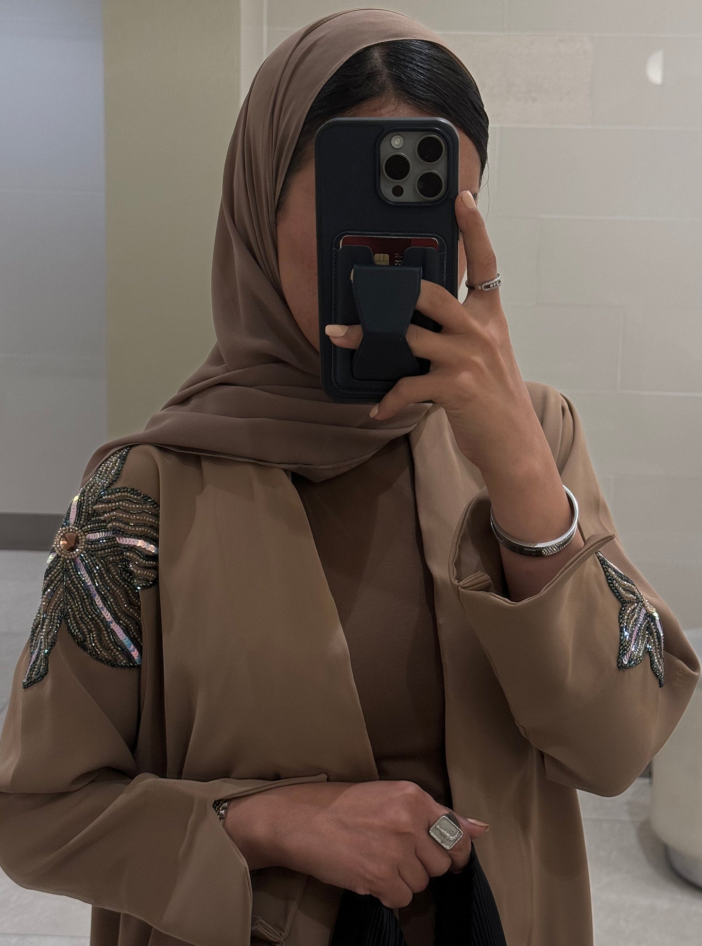 LS139 Brown Acut modest Abaya