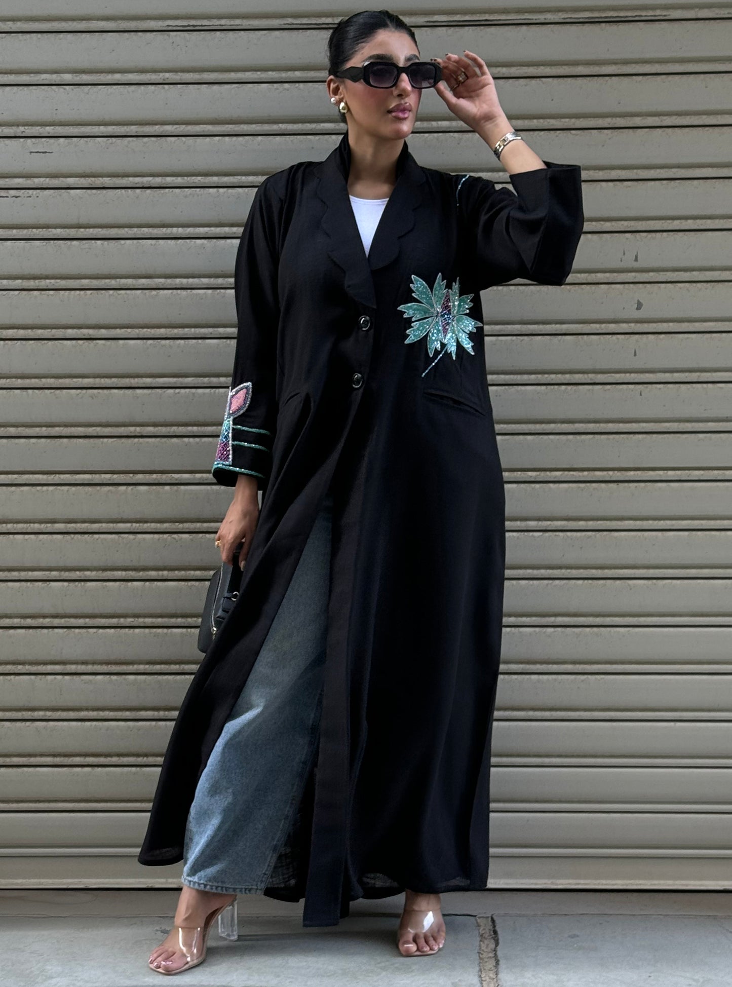 LS162 Black Acut Modest Abaya