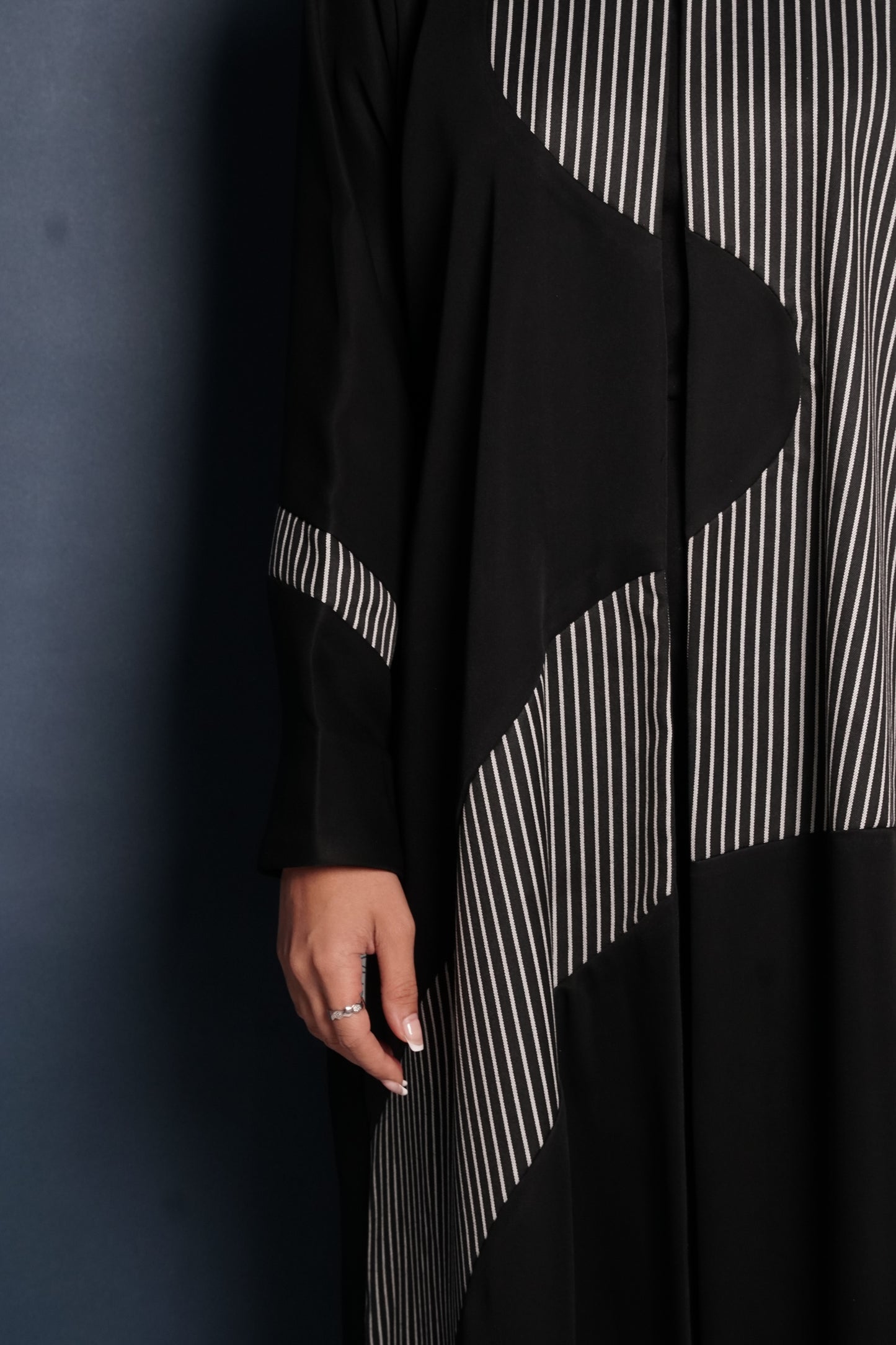 LS179 Black  A Cut Blazer  modest  Abaya
