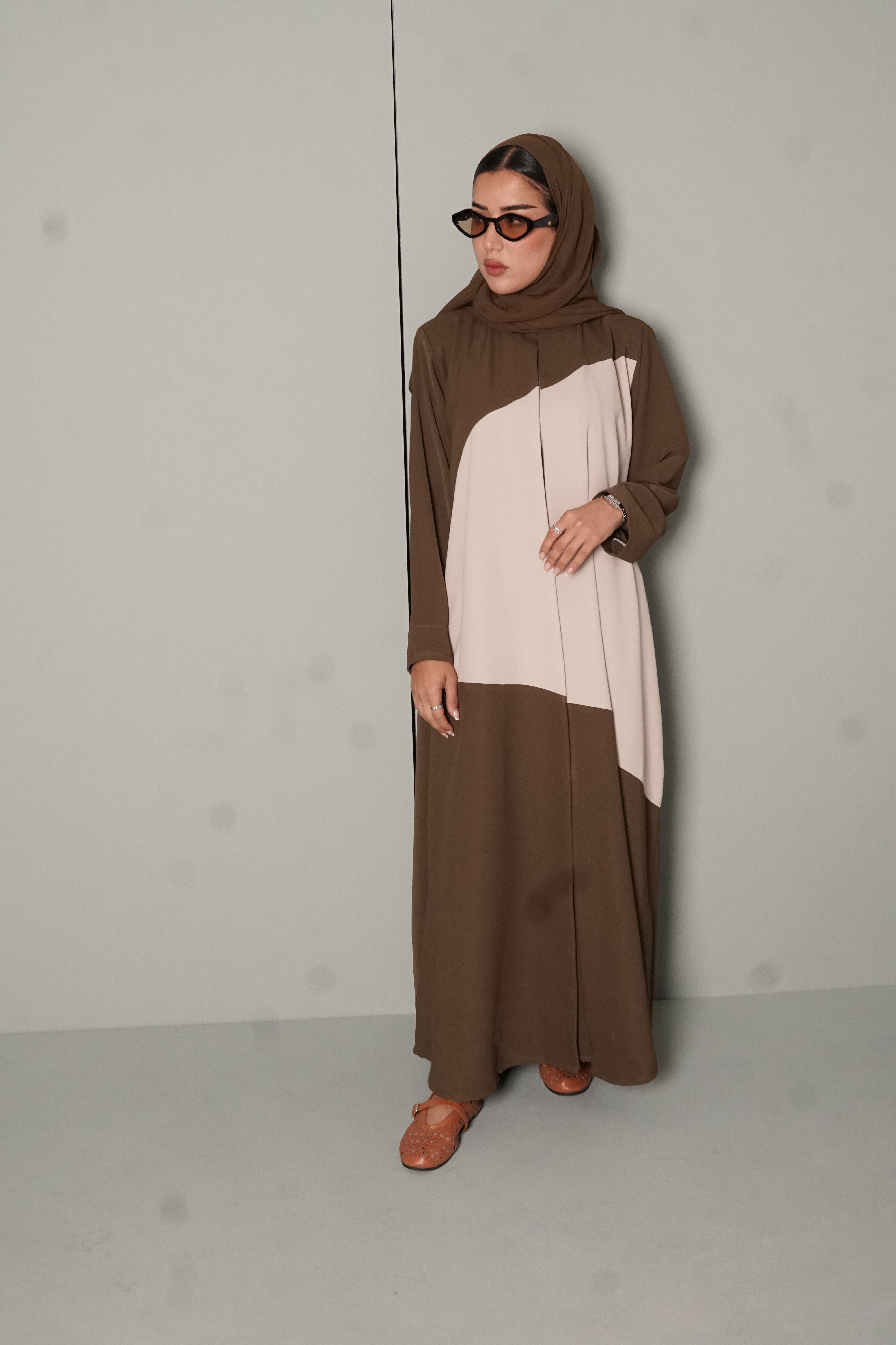 LS181 Green  A Cut modest  Abaya