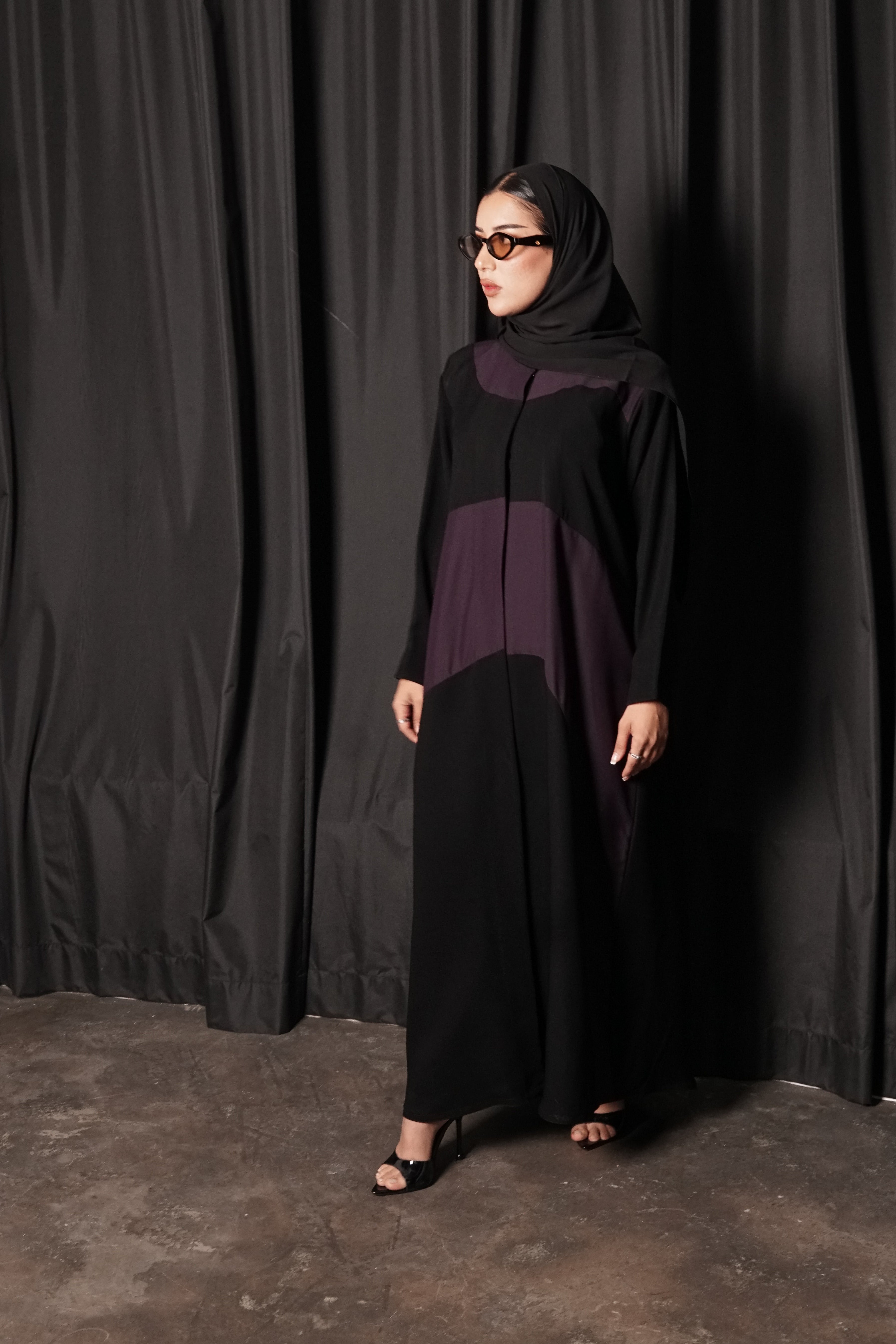 LS180 Black  A Cut   modest  Abaya