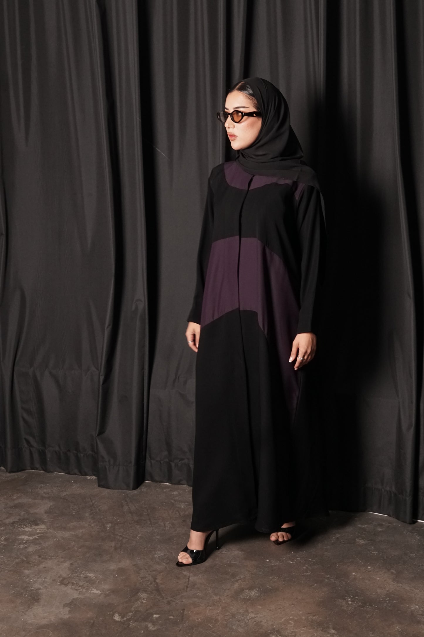 LS180 Black  A Cut   modest  Abaya