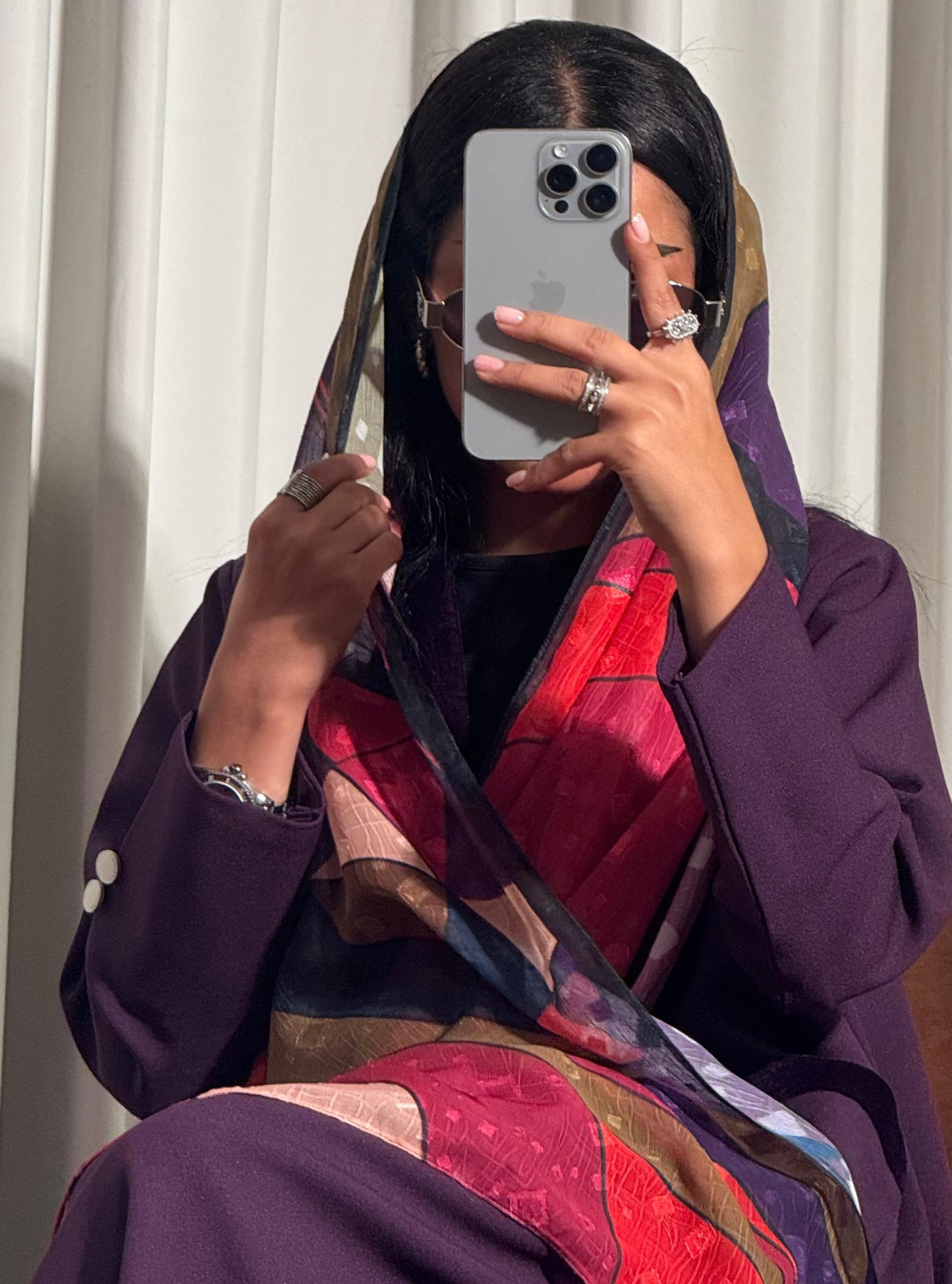 LS188 Purple Blazer A Cut Summer  Abaya