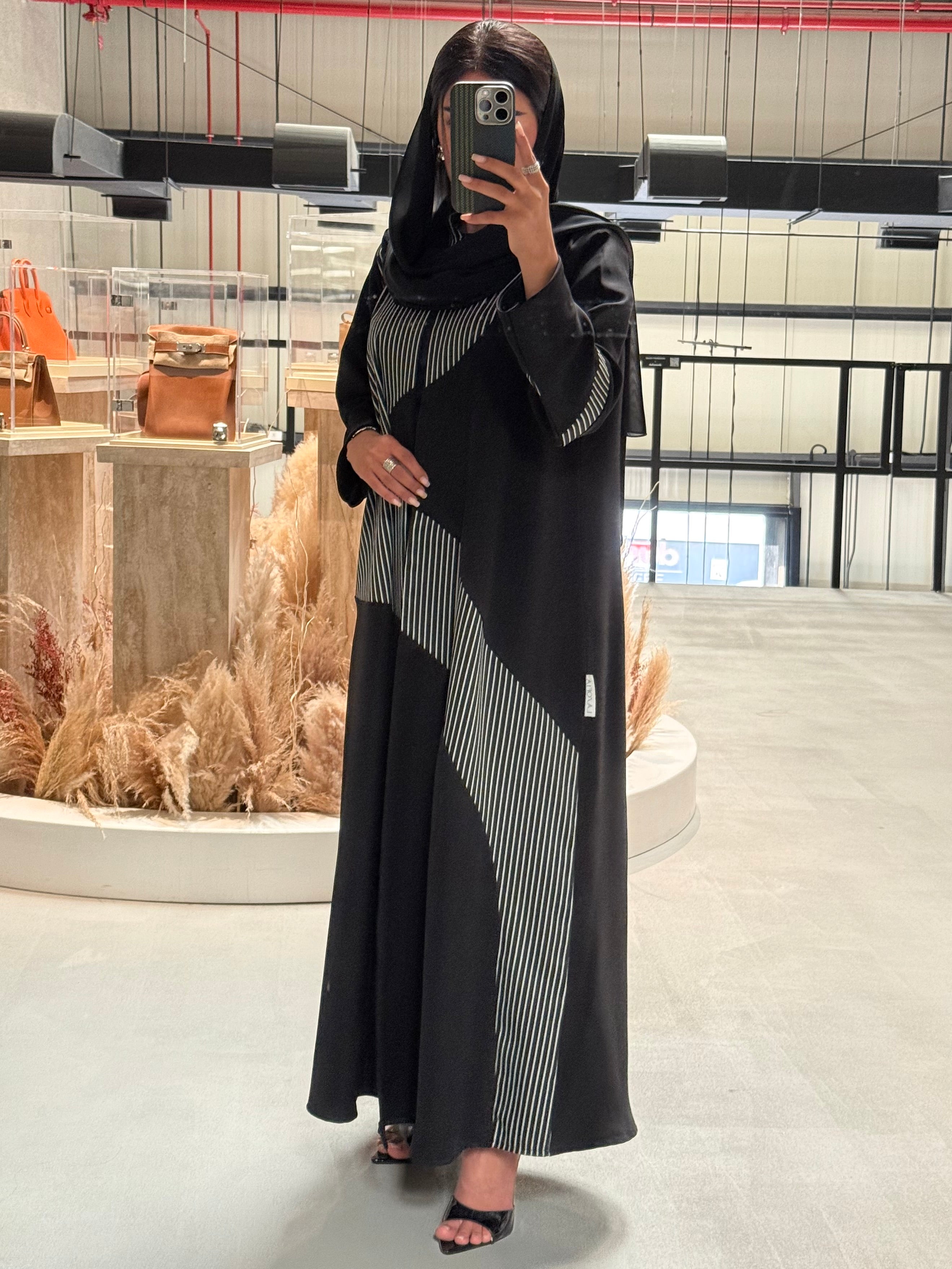 LS182 Black  A Cut modest  Abaya