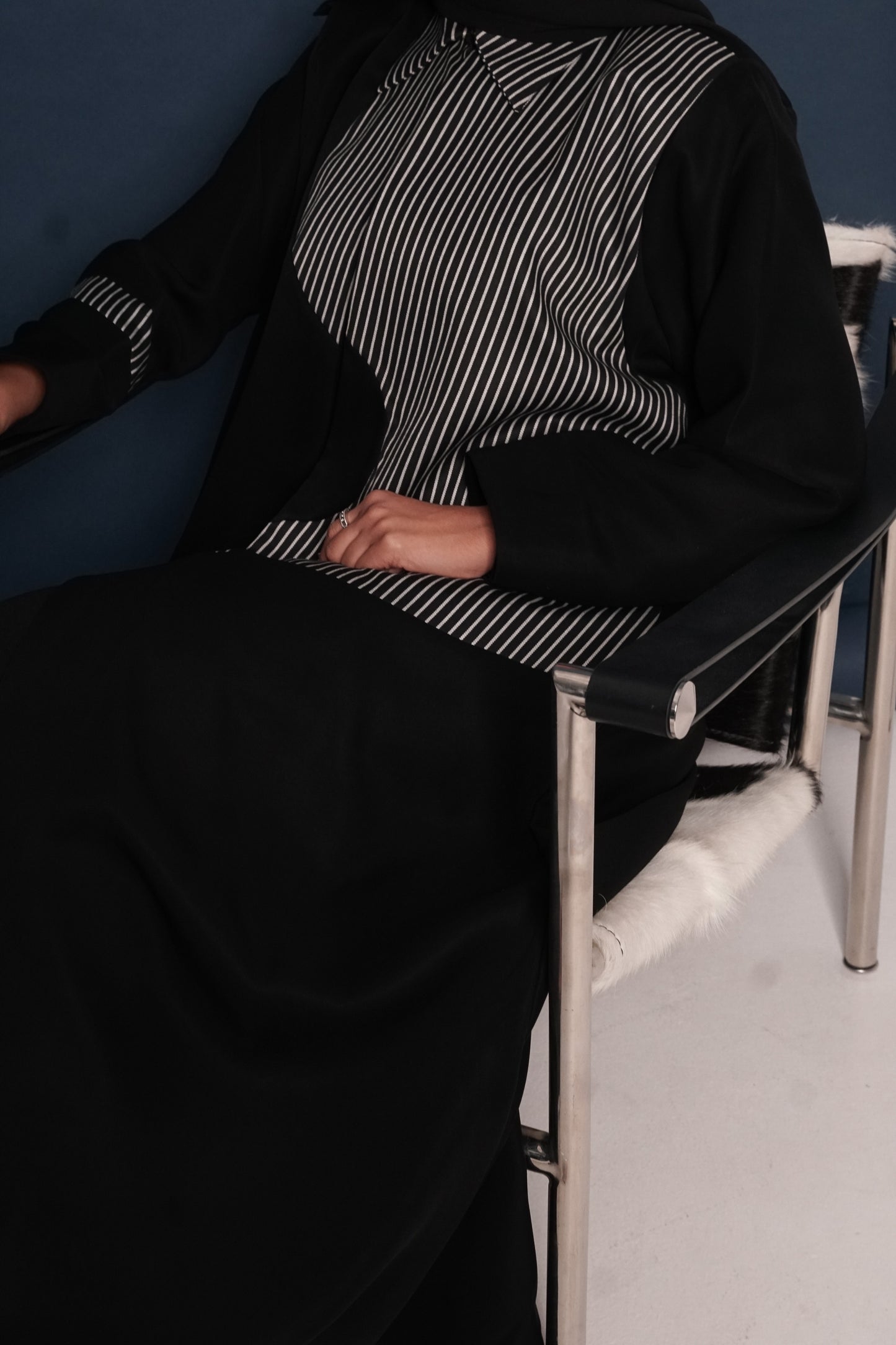LS179 Black  A Cut Blazer  modest  Abaya