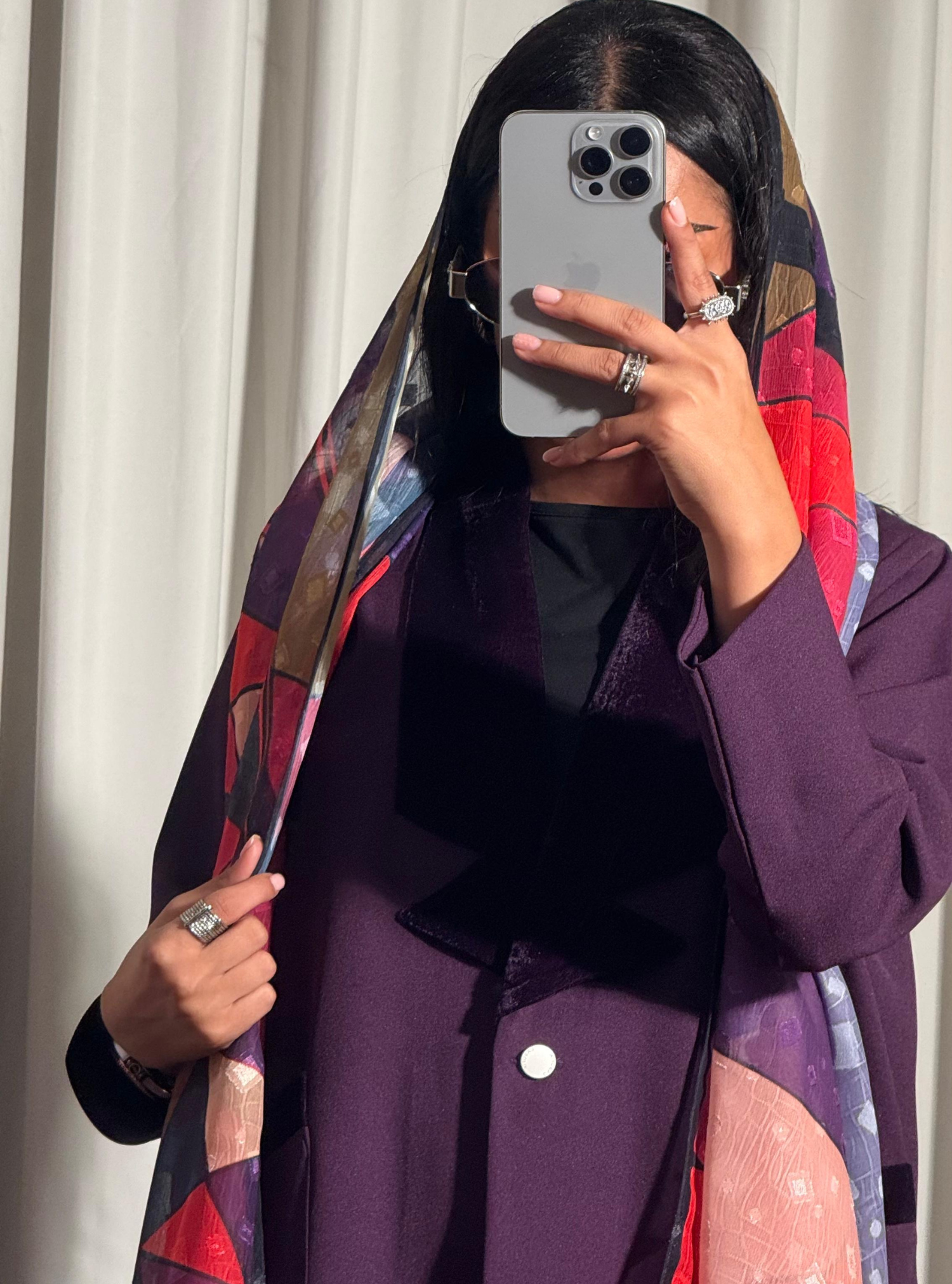 LS188 Purple Blazer A Cut Summer  Abaya