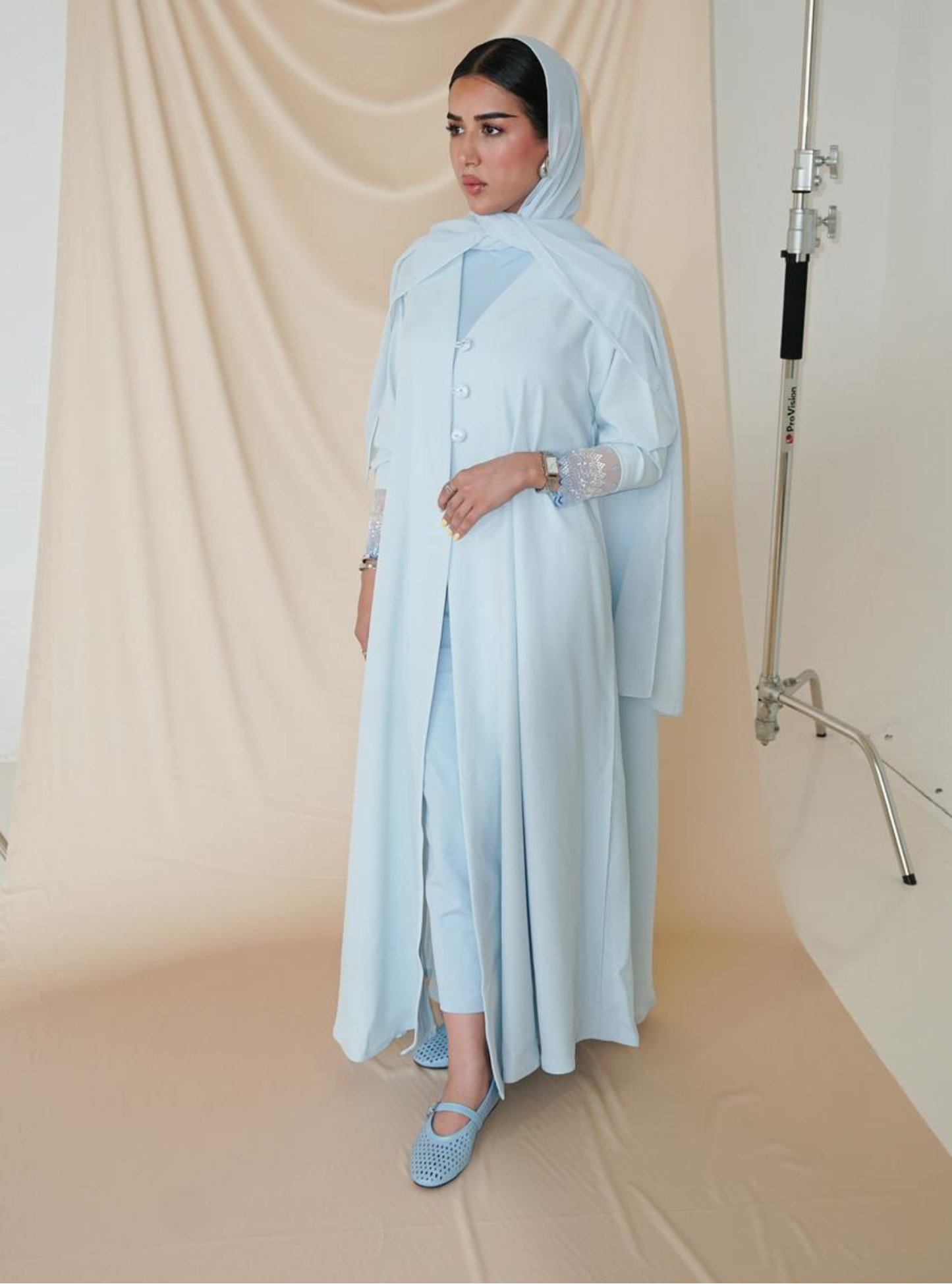 LS164 - Blue A Cut Summer  Abaya