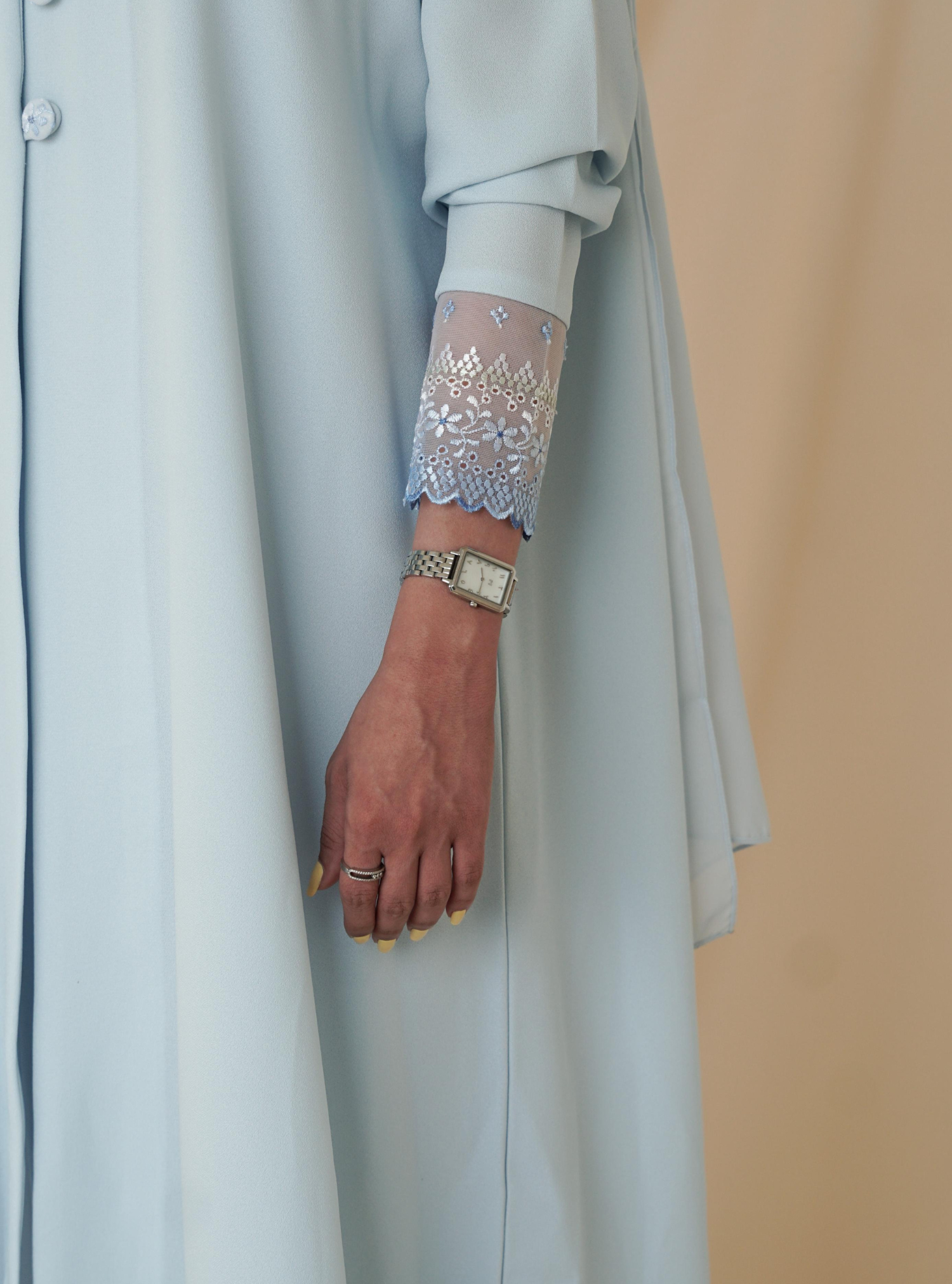 LS164 - Blue A Cut Summer  Abaya