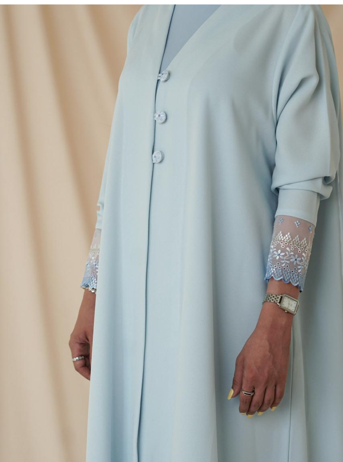 LS164 - Blue A Cut Summer  Abaya