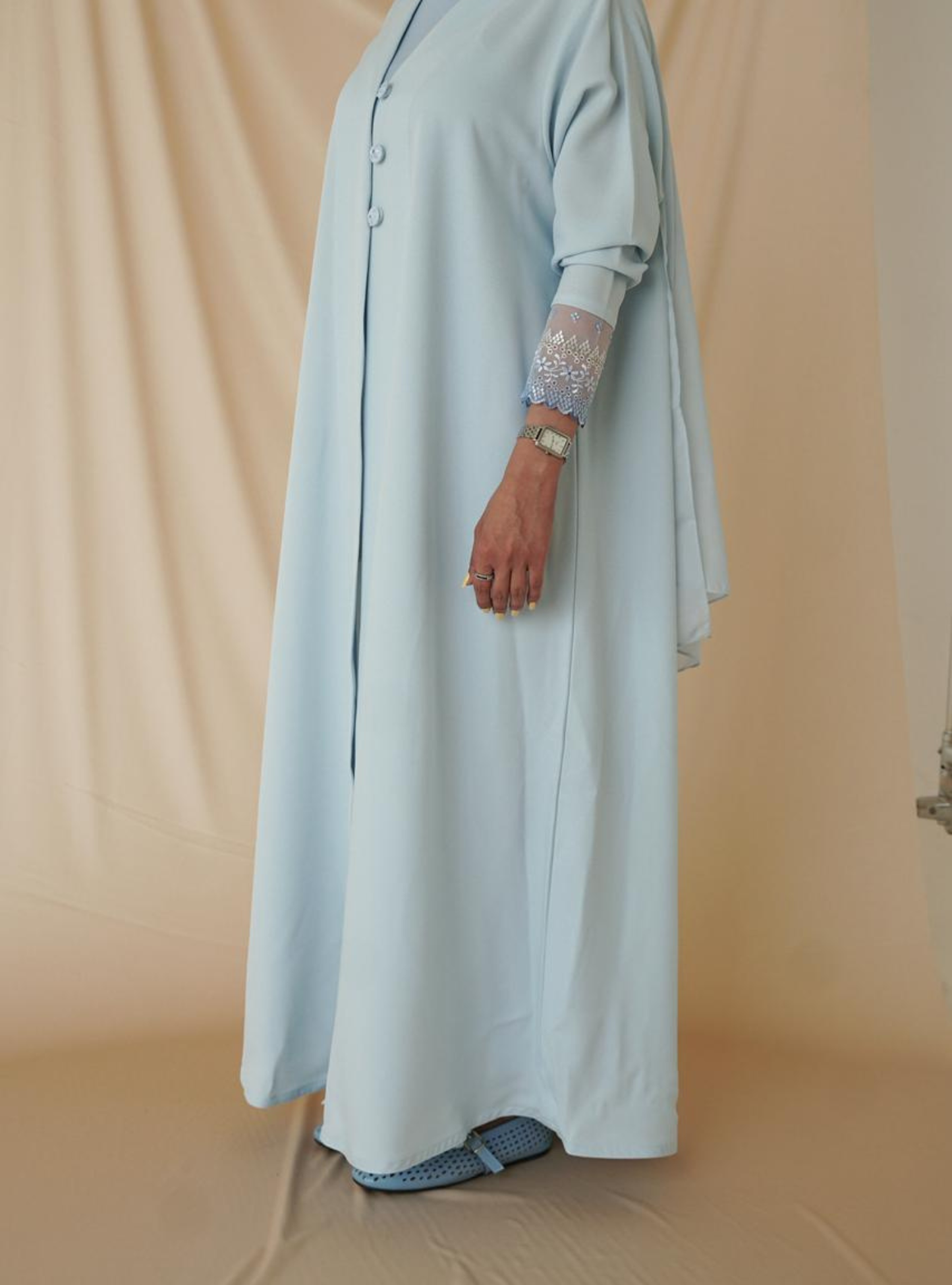 LS164 - Blue A Cut Summer  Abaya