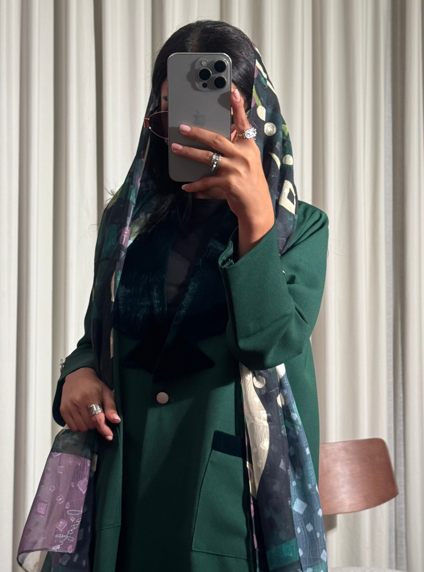 LS187 green Blazer A Cut Summer Abaya