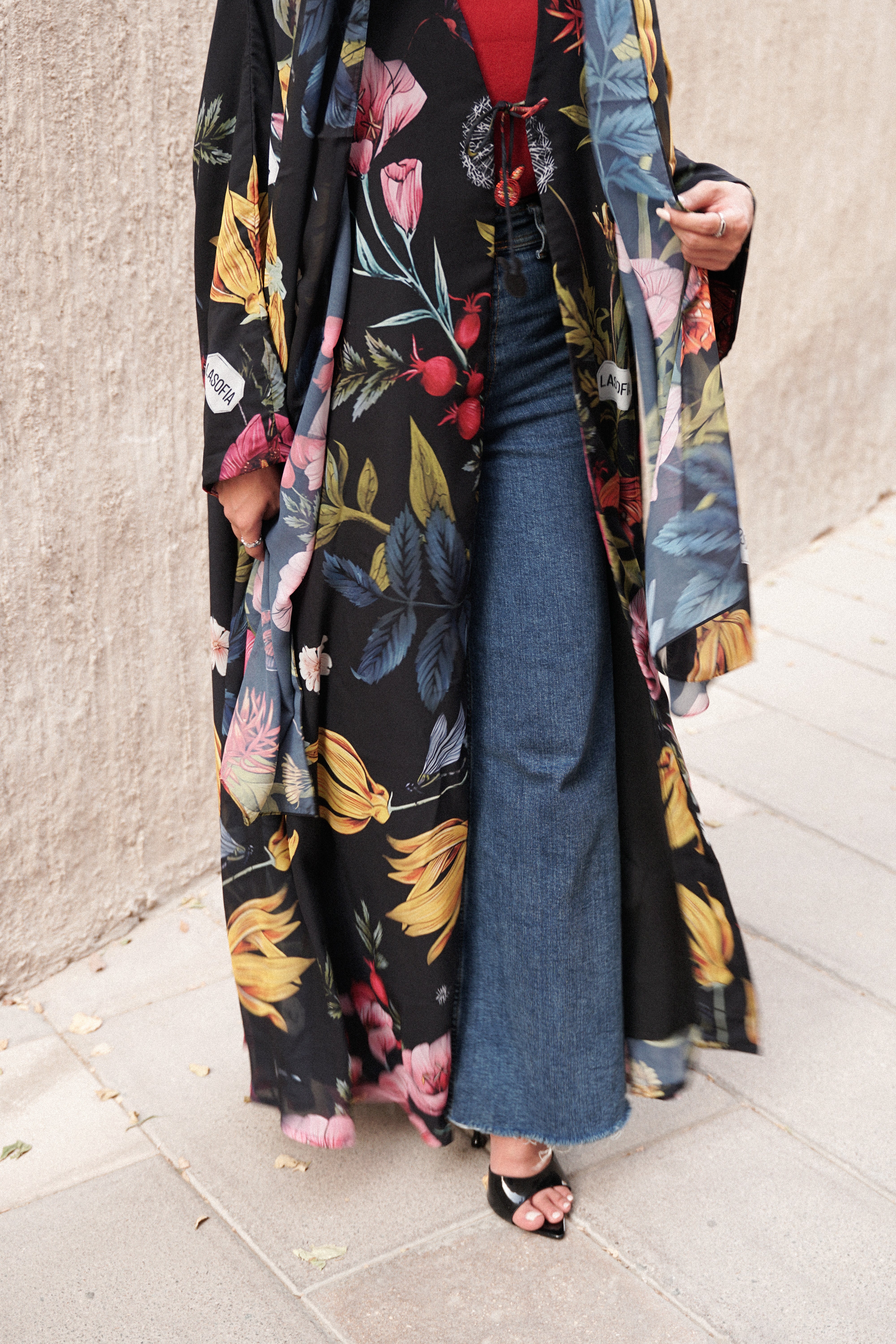 LS167- Black  A Cut Summer Abaya
