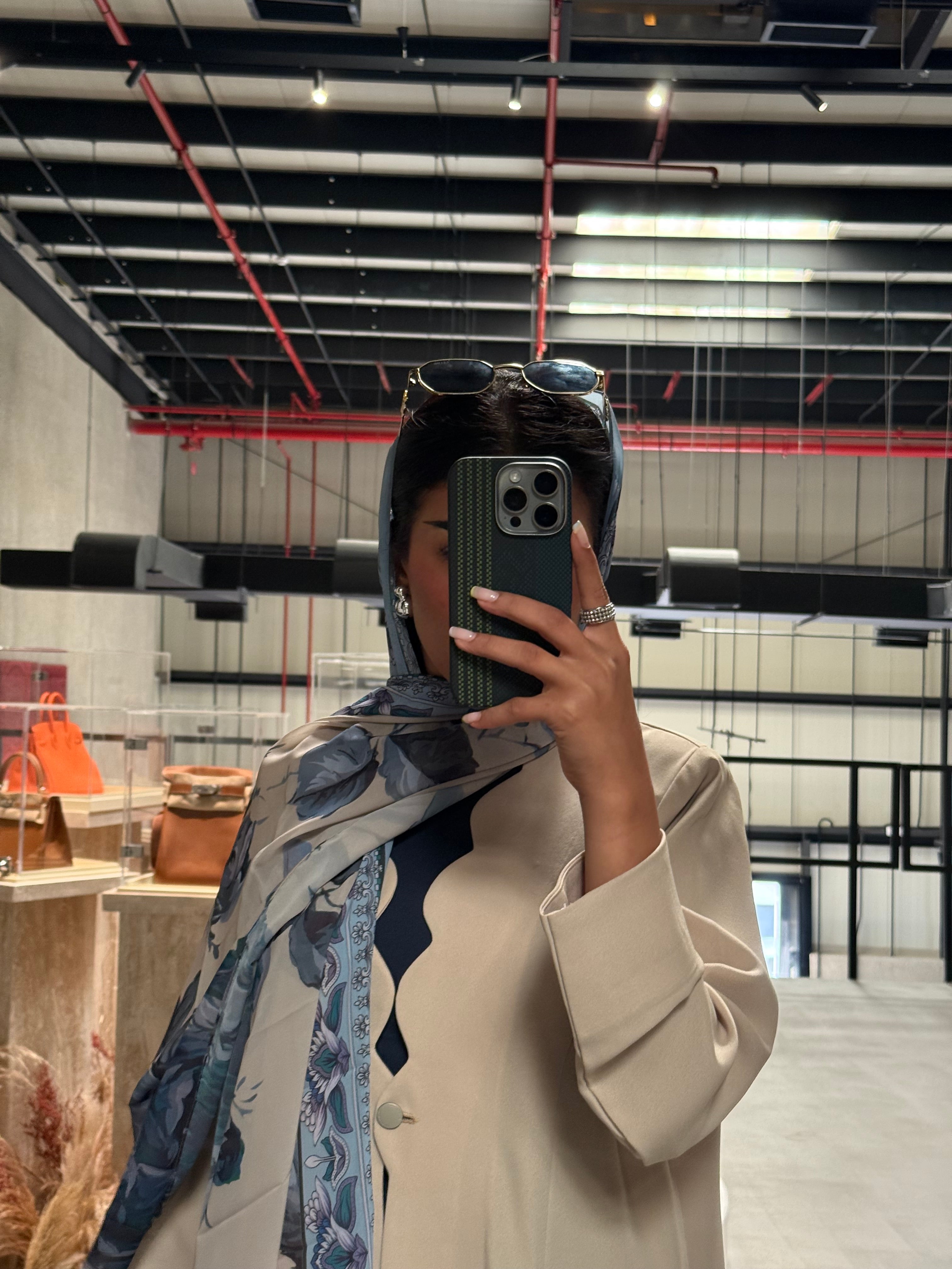 LS184 Beige Blazer A Cut Summer Abaya