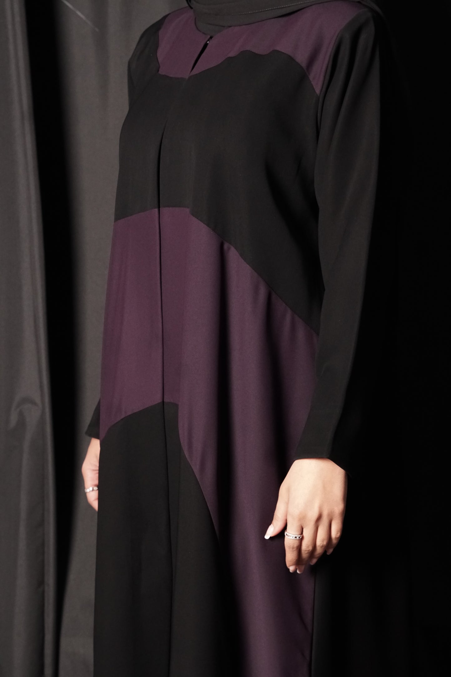 LS180 Black  A Cut   modest  Abaya