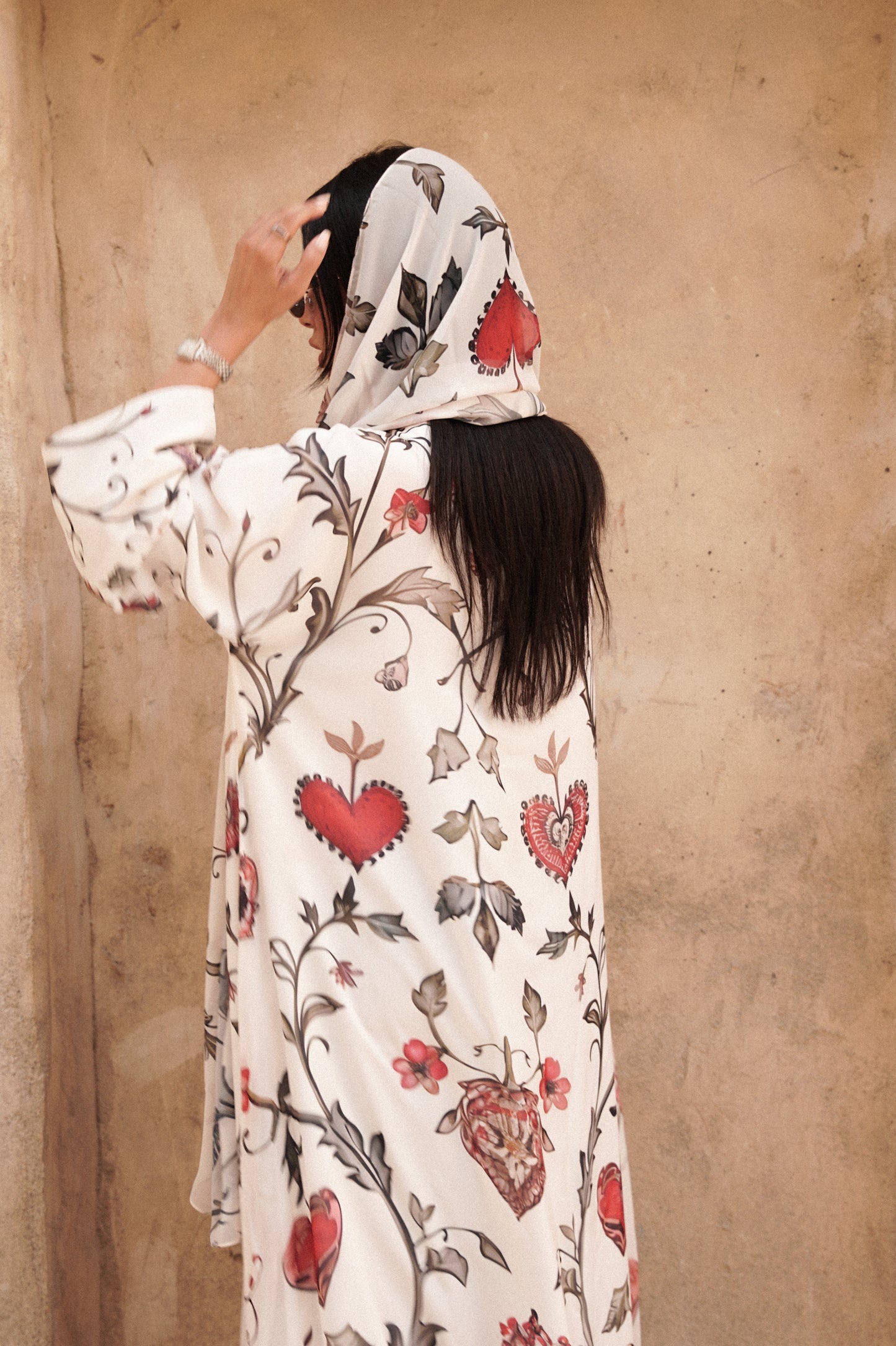 LS169- White A Cut Summer Abaya