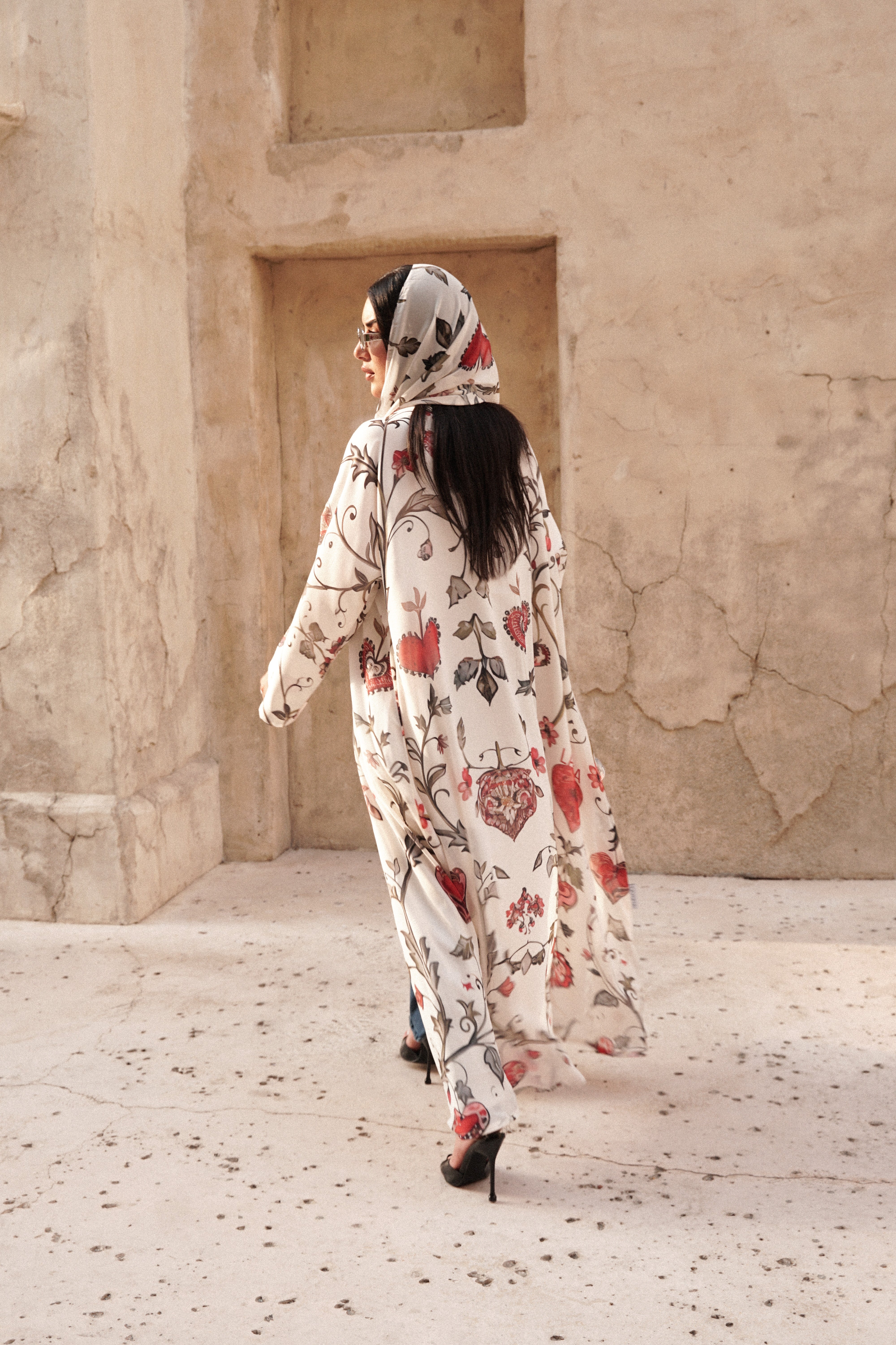 LS169- White A Cut Summer Abaya