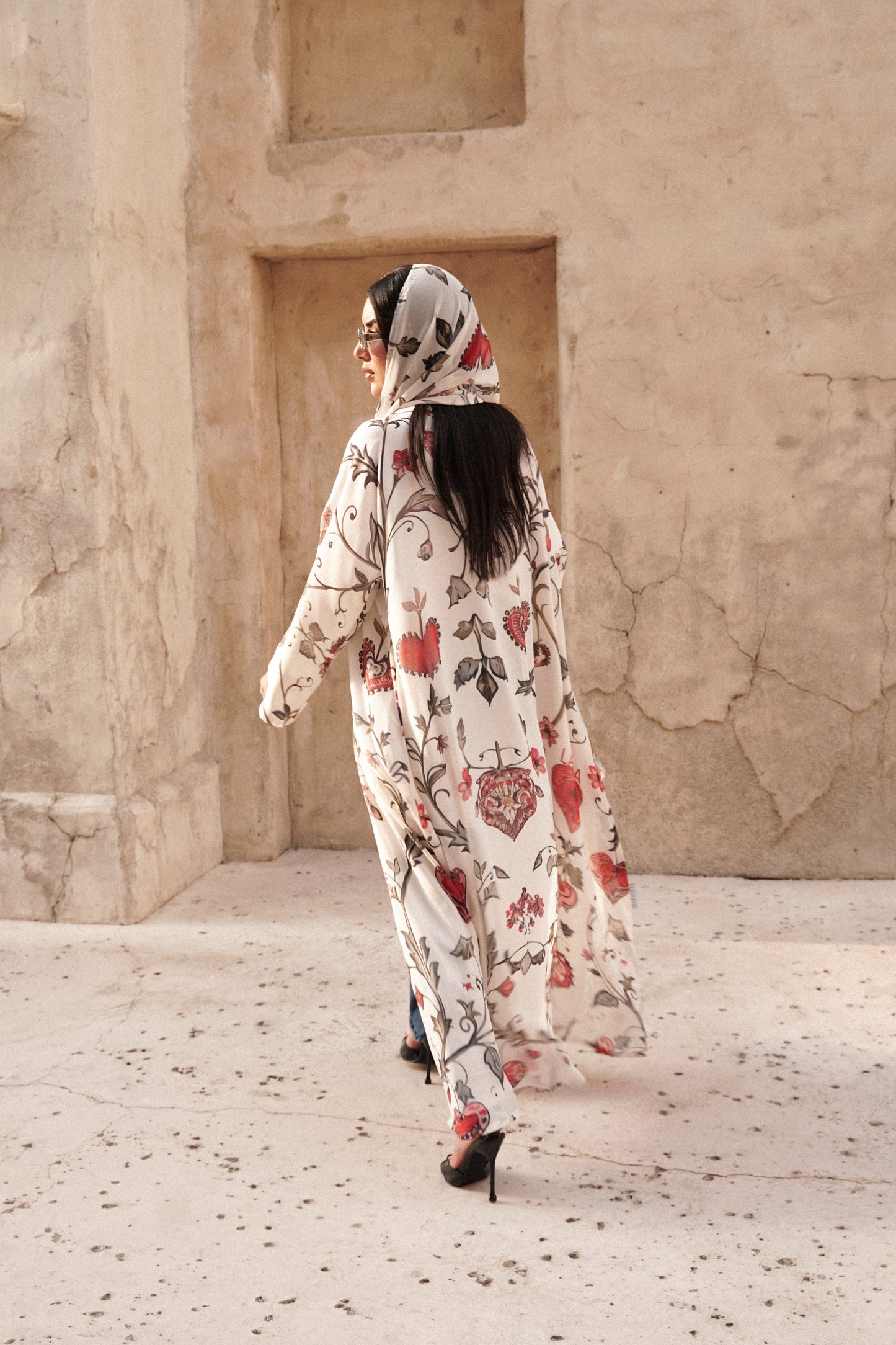 LS169- White A Cut Summer Abaya