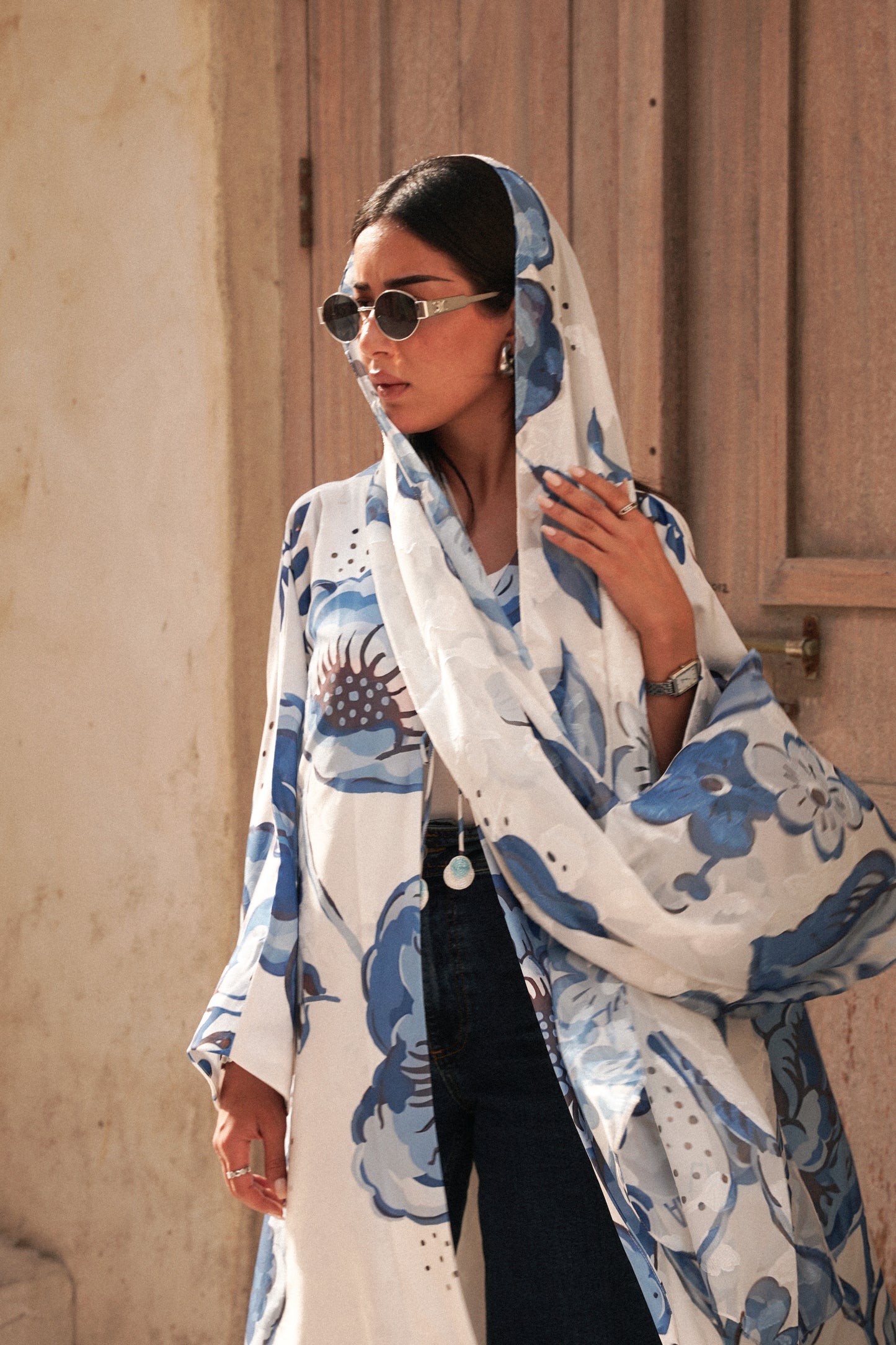 LS170- White A Cut Summer Abaya