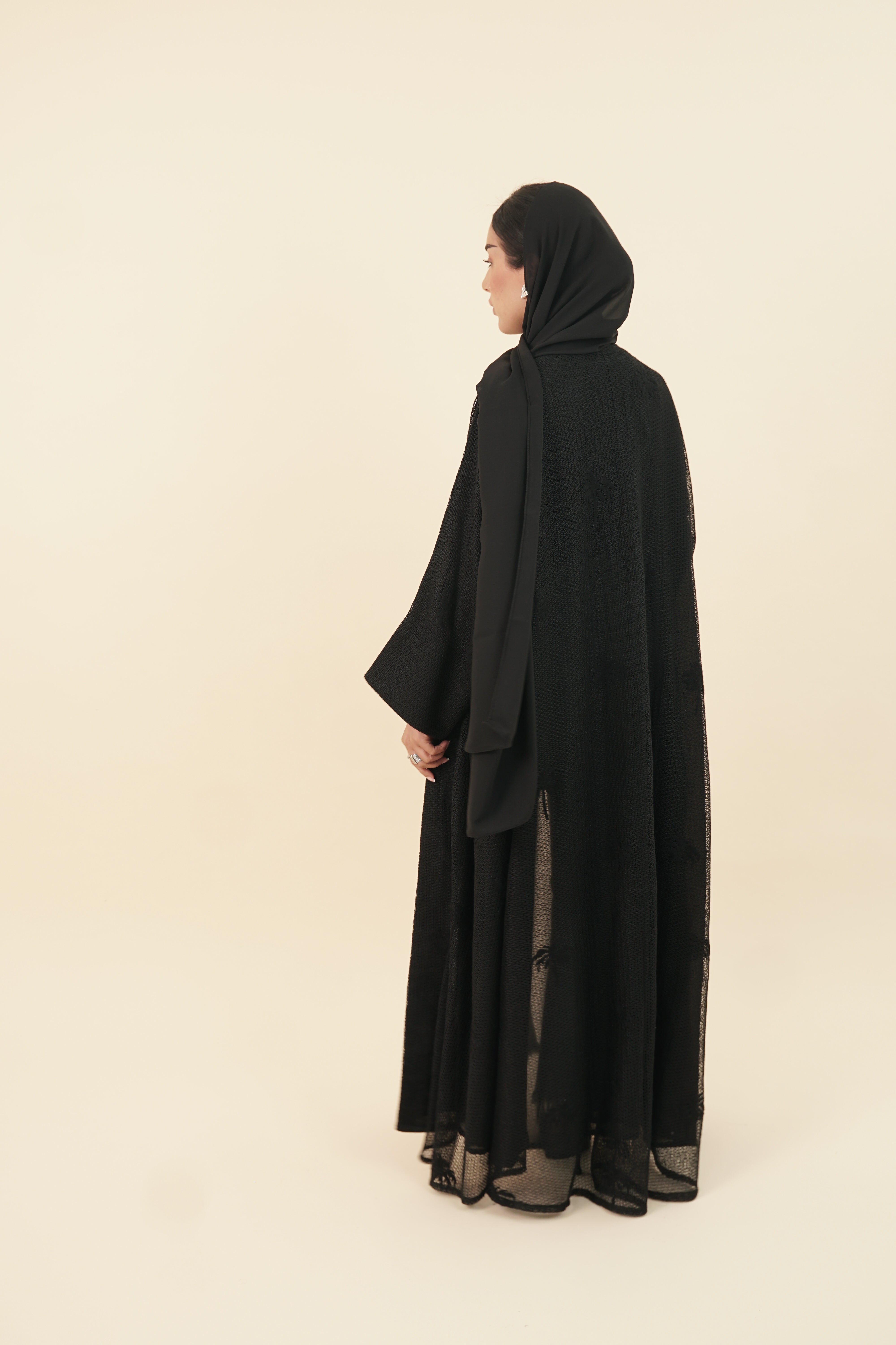 LS173 Black A Cut Summer Abaya