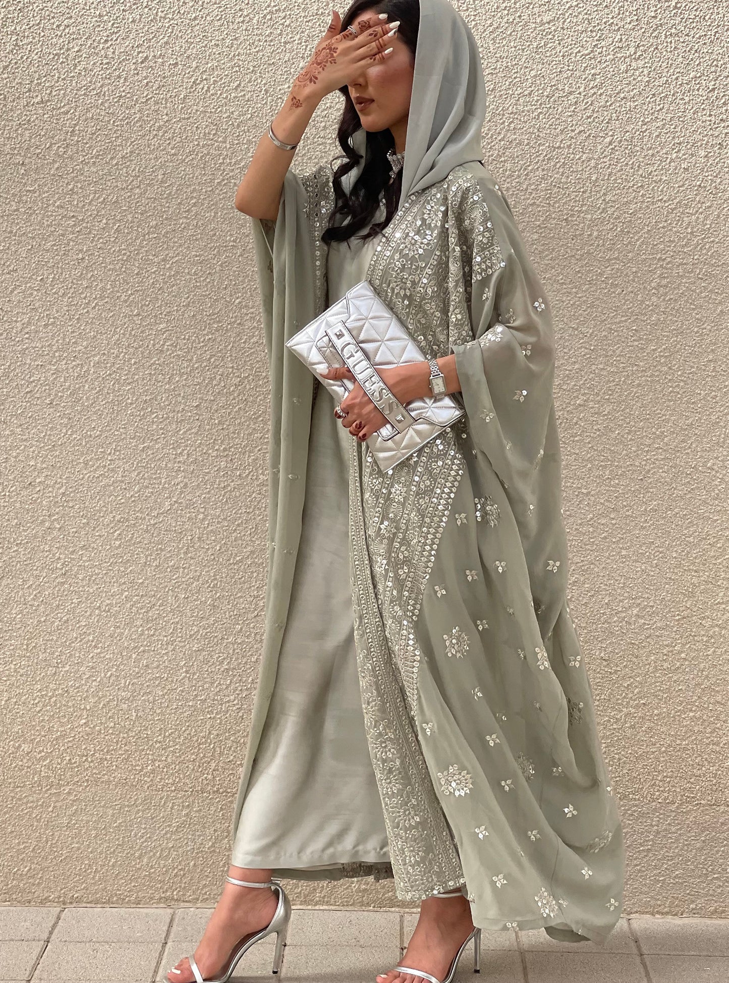 LS154 Mint Green Bishtht cut Evening wear