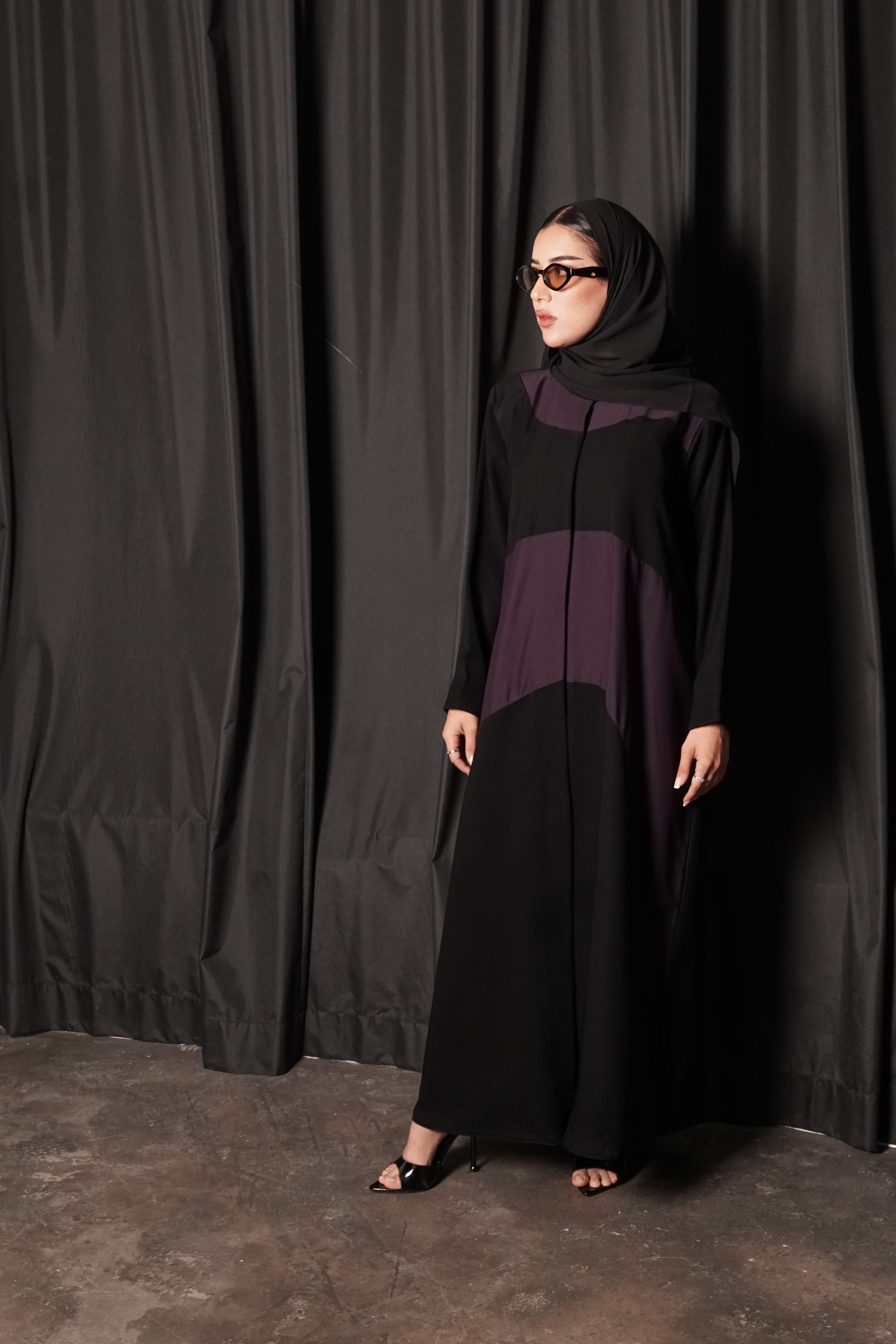 LS180 Black  A Cut   modest  Abaya
