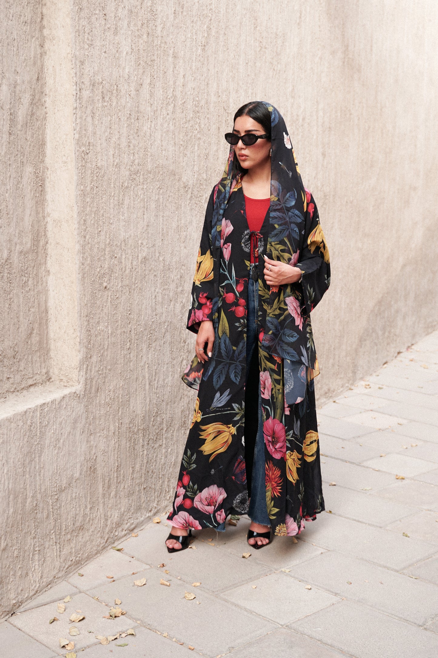 LS167- Black  A Cut Summer Abaya