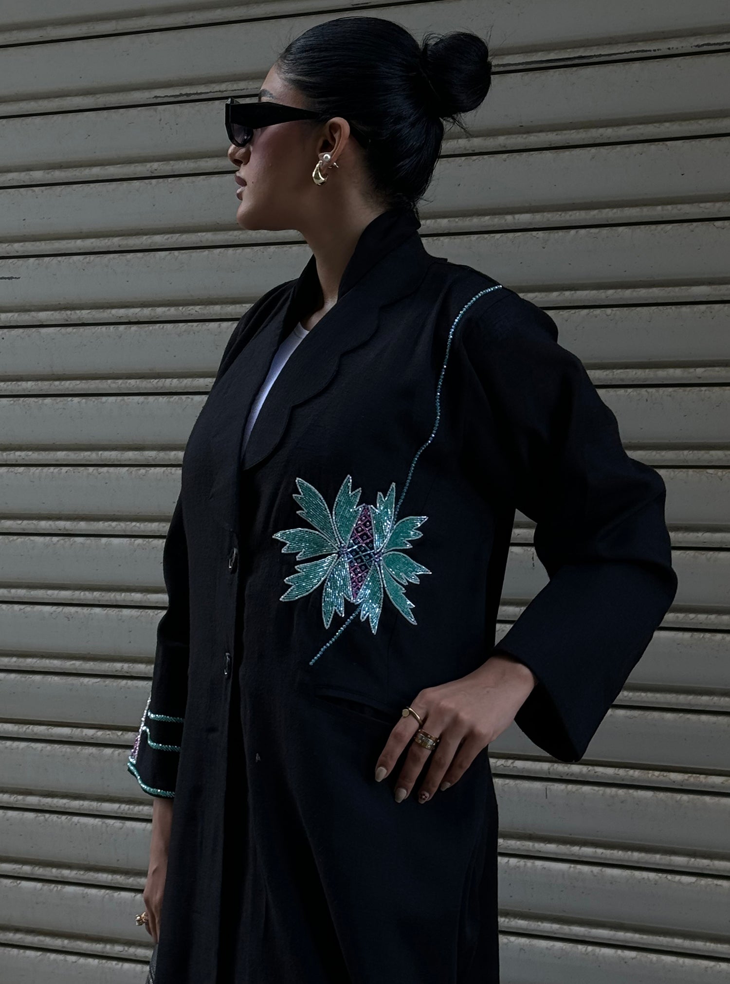 LS162 Black Acut Modest Abaya