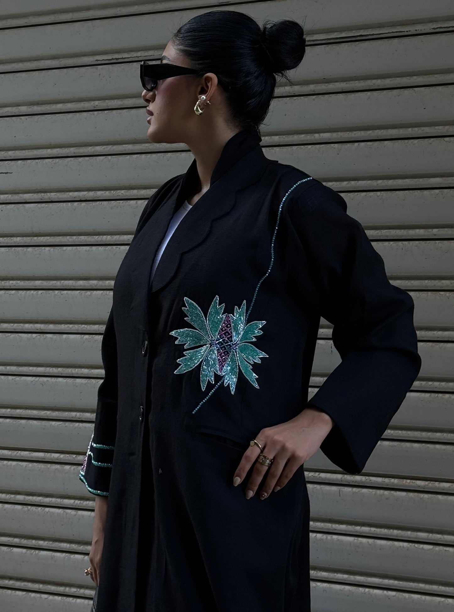 LS162 Black Acut Modest Abaya