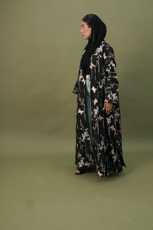 LS175 Black A Cut modest  Abaya