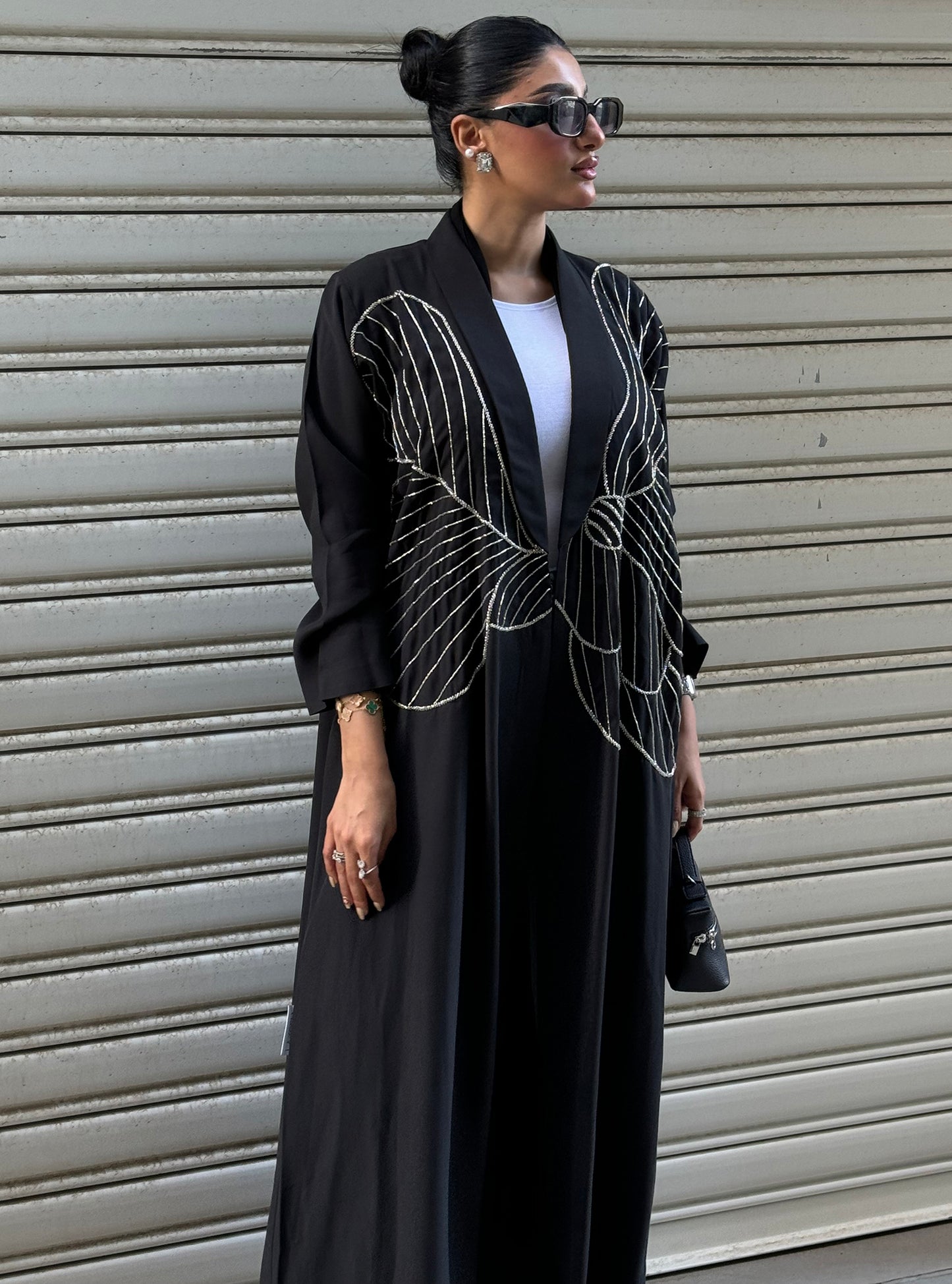 LS161 Black A cut Modest Abaya