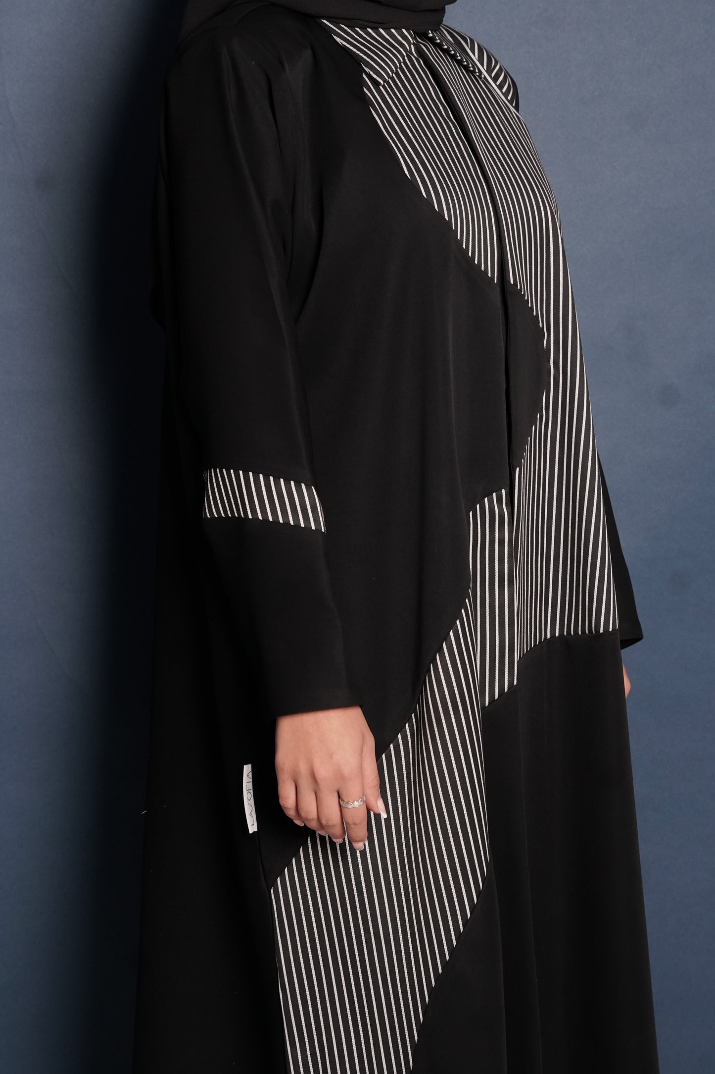 LS179 Black  A Cut Blazer  modest  Abaya