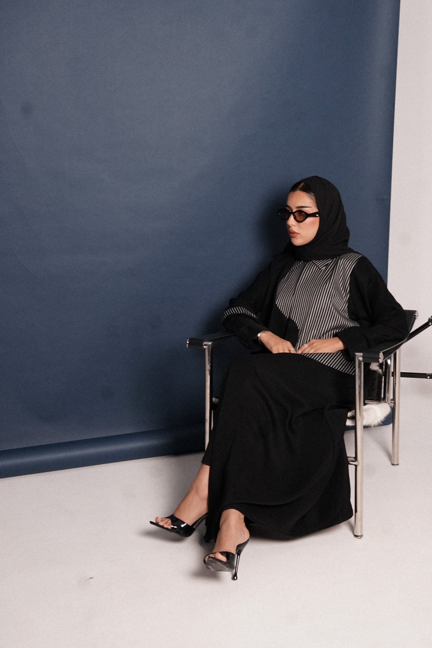 LS179 Black  A Cut Blazer  modest  Abaya