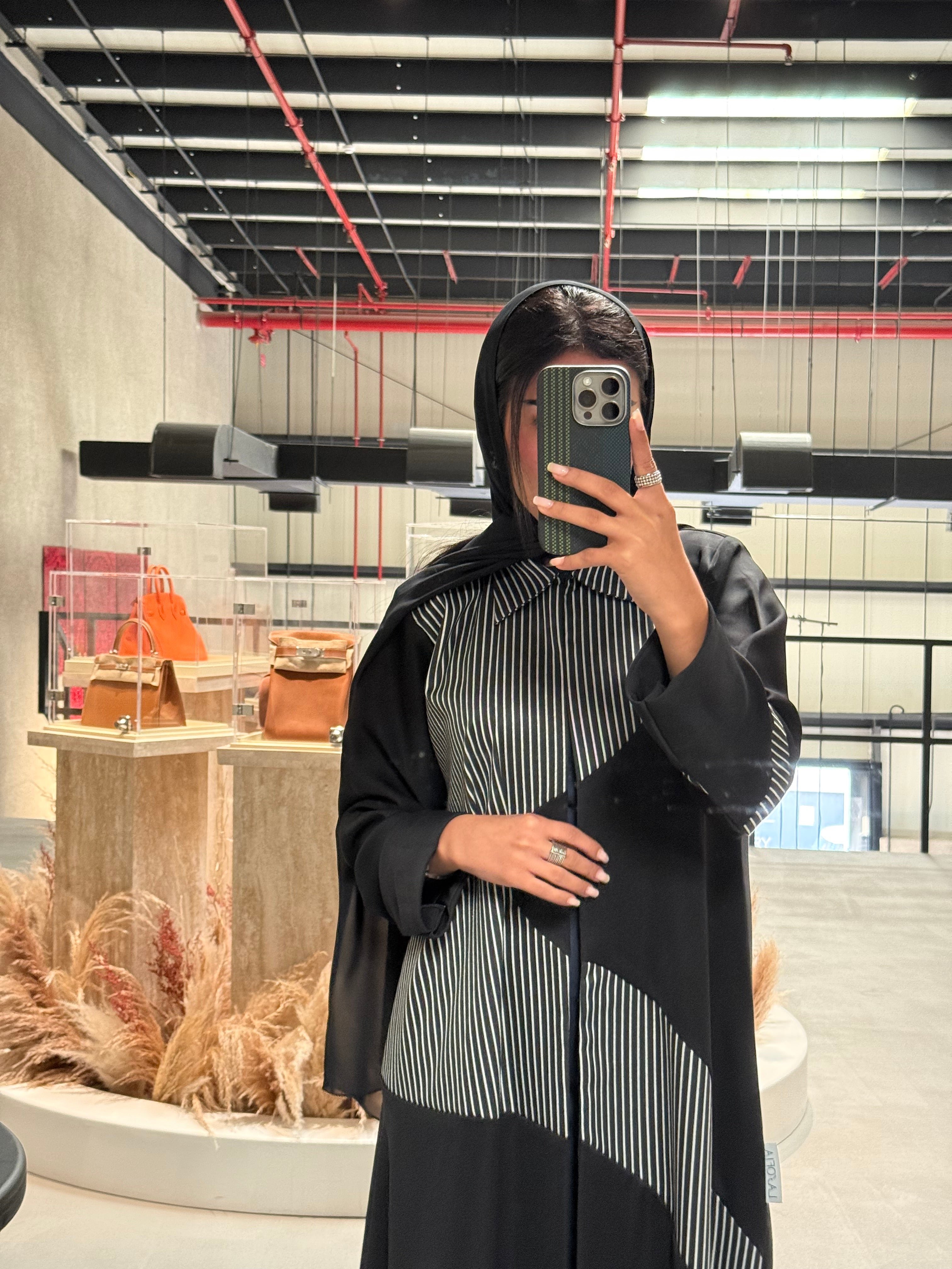 LS182 Black  A Cut modest  Abaya