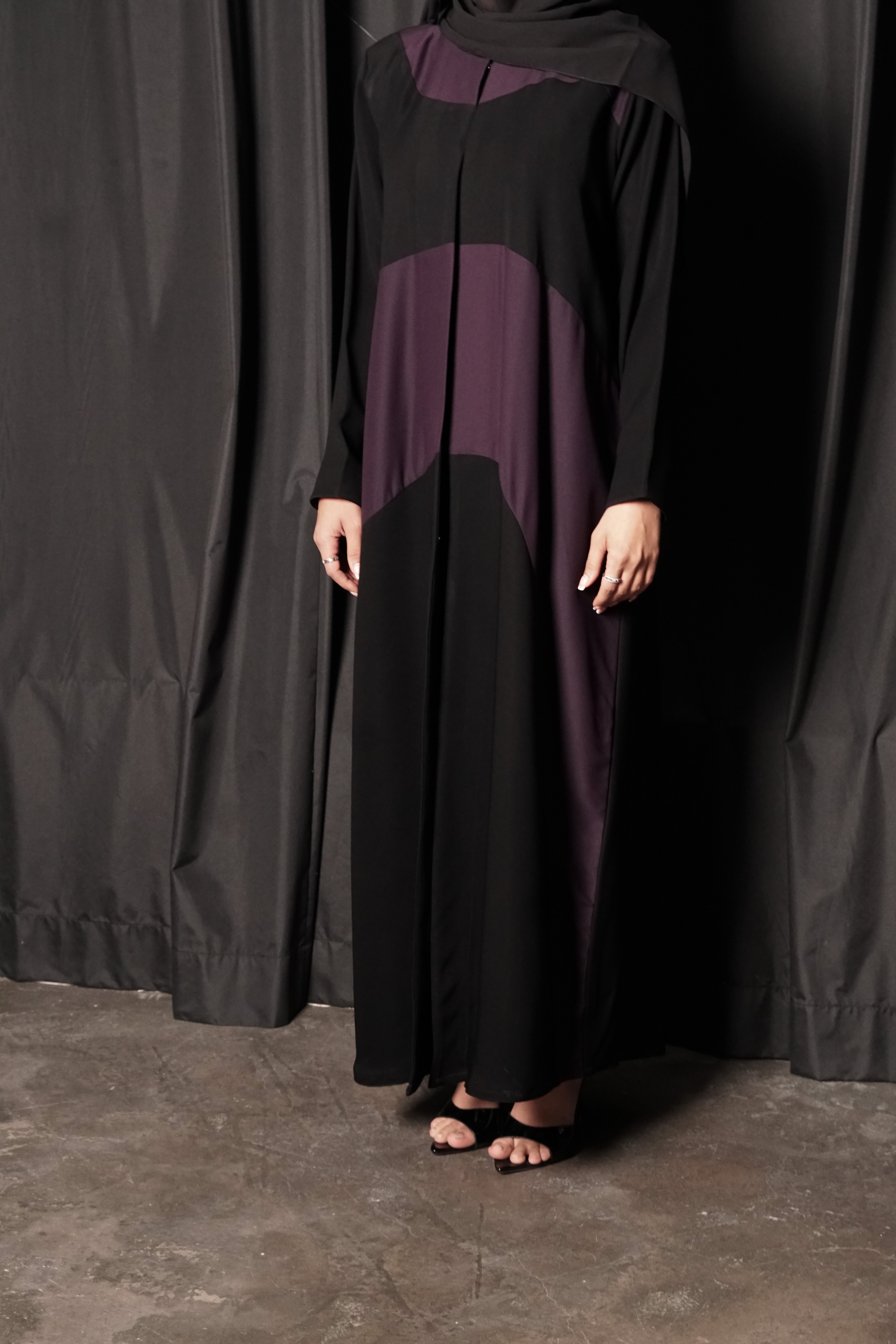 LS180 Black  A Cut   modest  Abaya