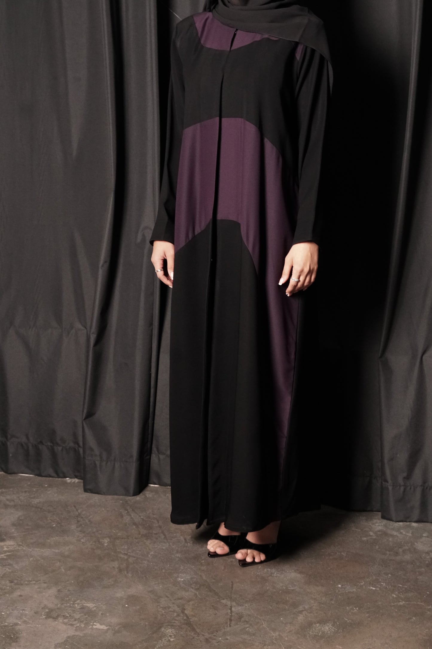 LS180 Black  A Cut   modest  Abaya