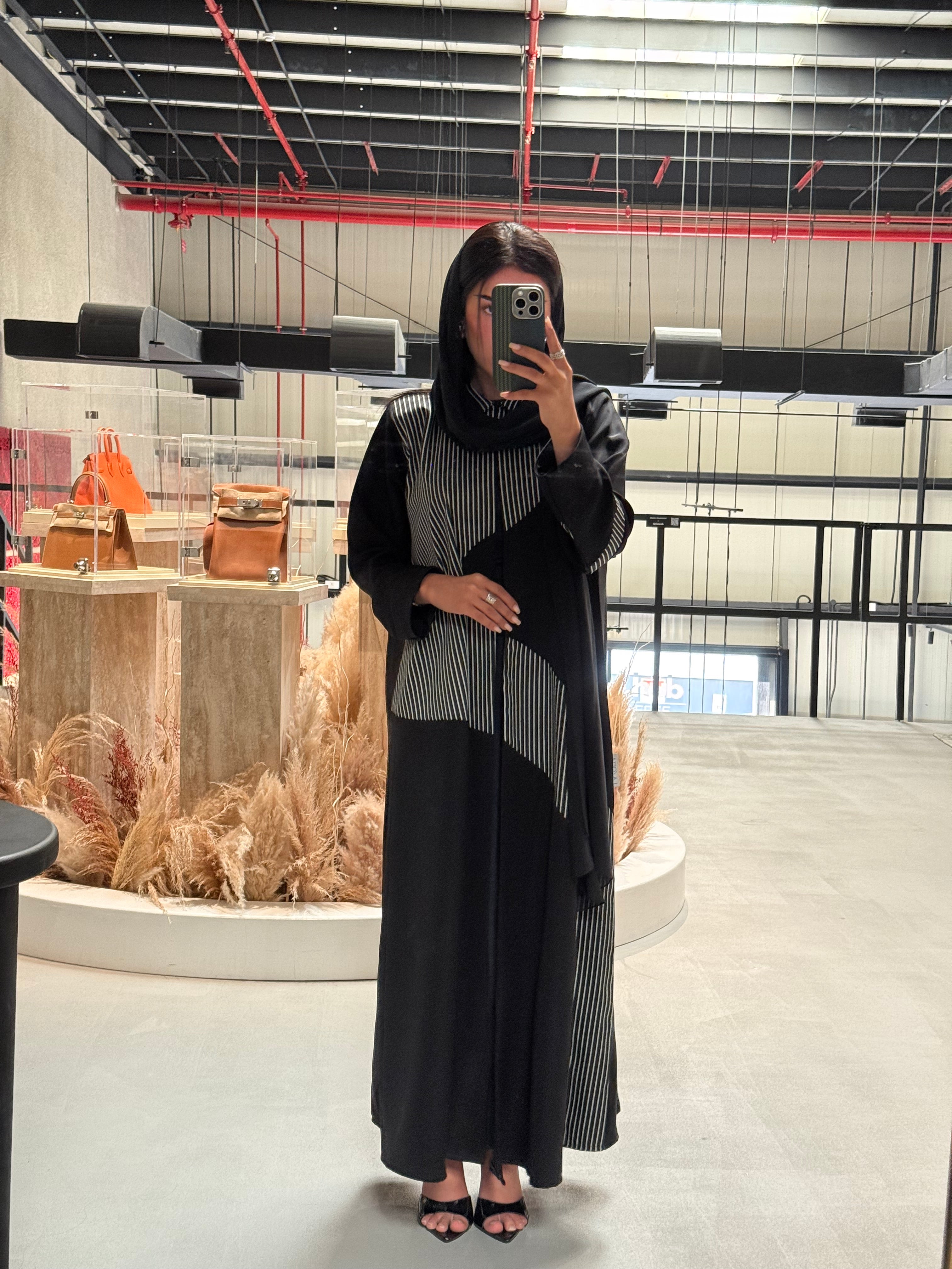 LS182 Black  A Cut modest  Abaya