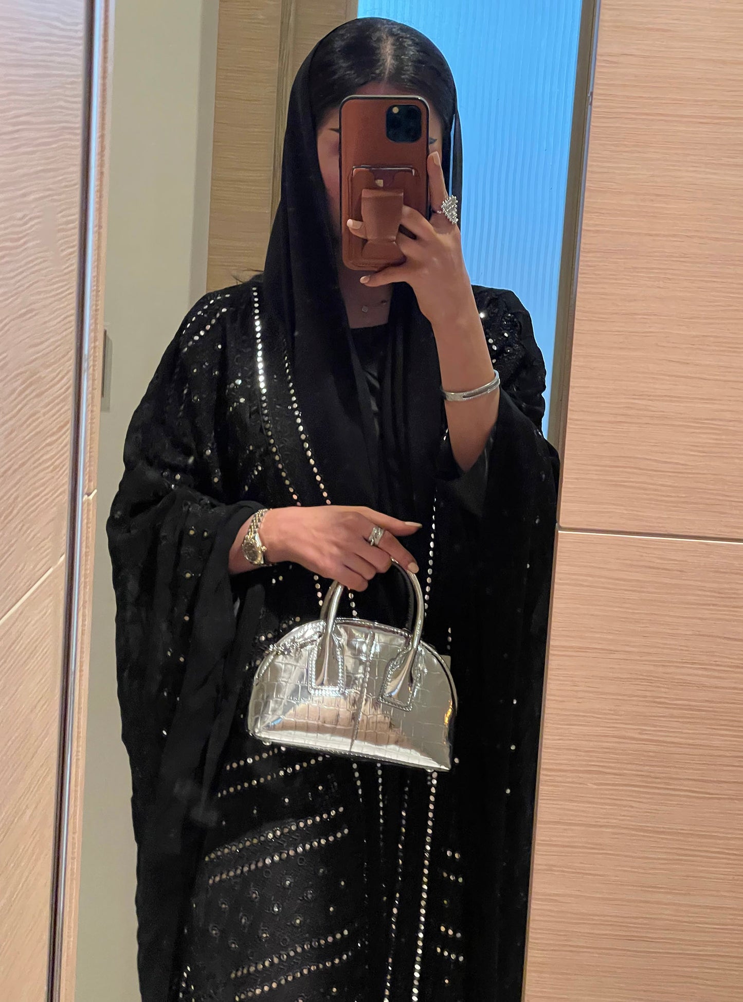 LS135 Black Bisht Evening Wear