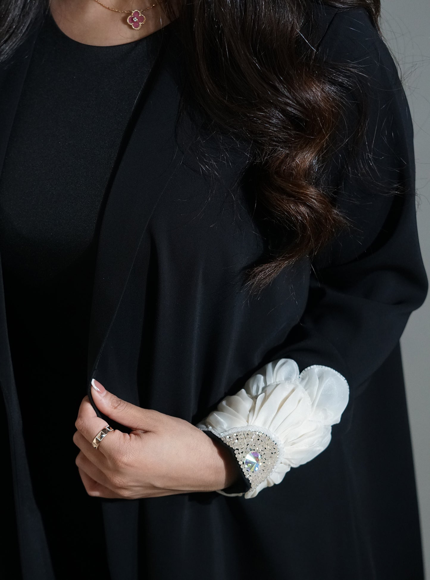 LS130 Black A Cut Modest Abaya