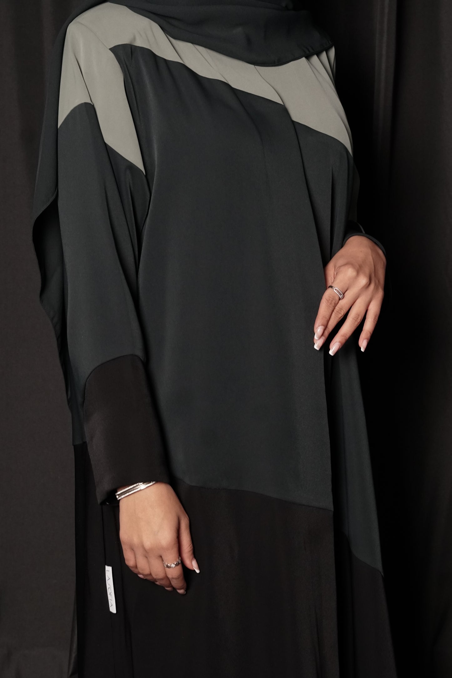 LS182 Black  A Cut modest  Abaya