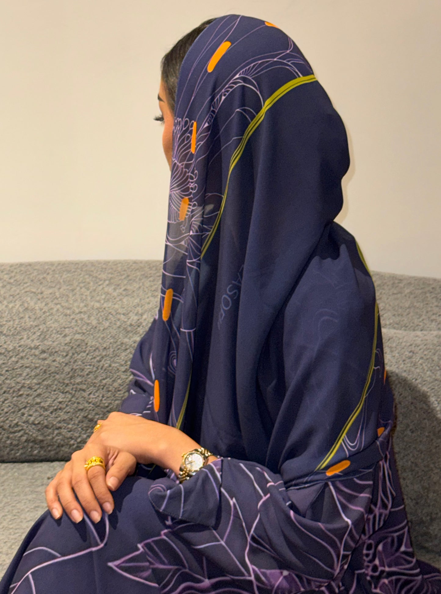 LS181 Purple Acut Modest abaya
