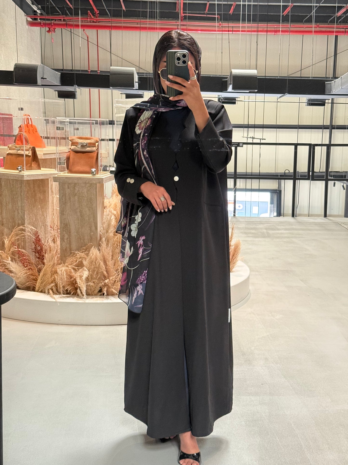LS183 Black Blazer A Cut modest  Abaya