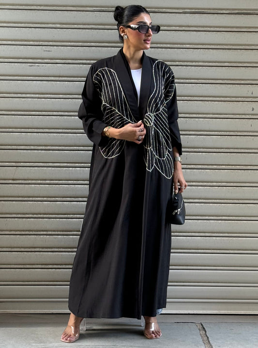 LS161 Black A cut Modest Abaya