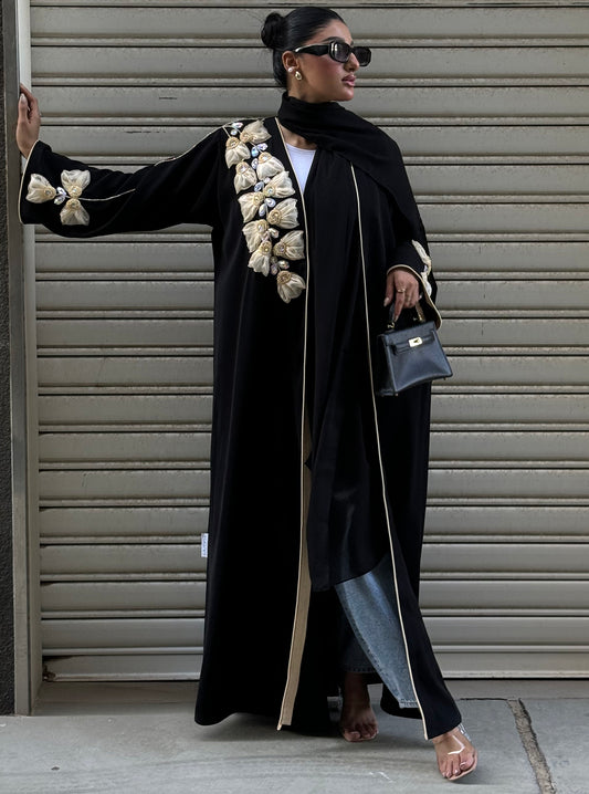 LS113 Black Acut Modest Abaya